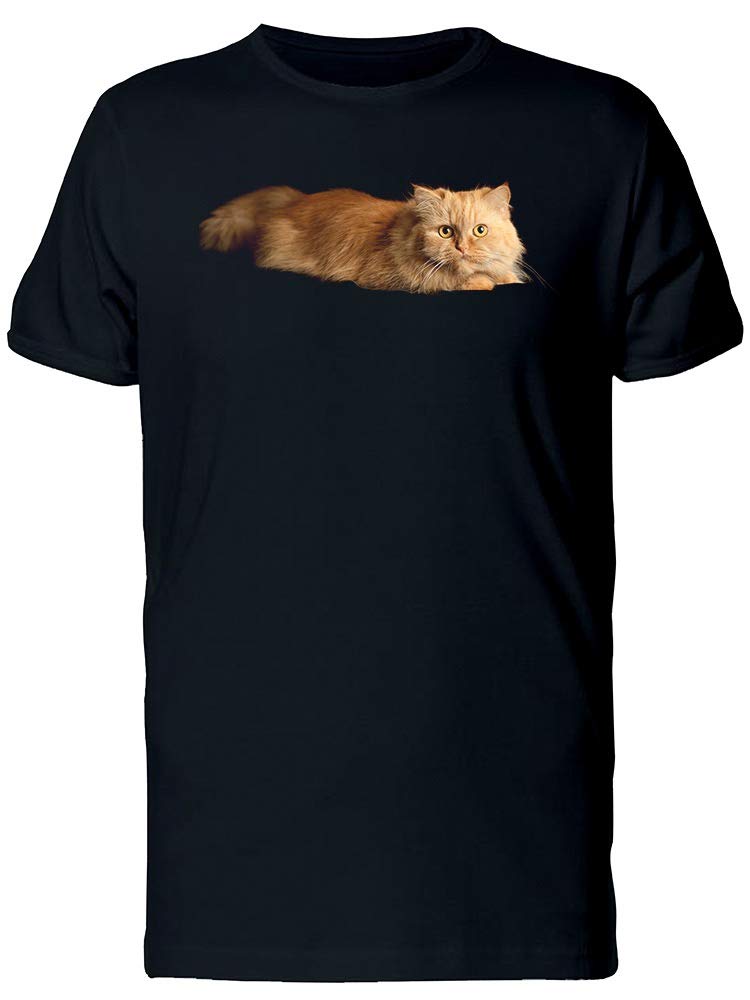 Red Cat Sleeping Pose T-Shirt for Men - Comfortable Cotton Tee for Casual Wear & Lounge