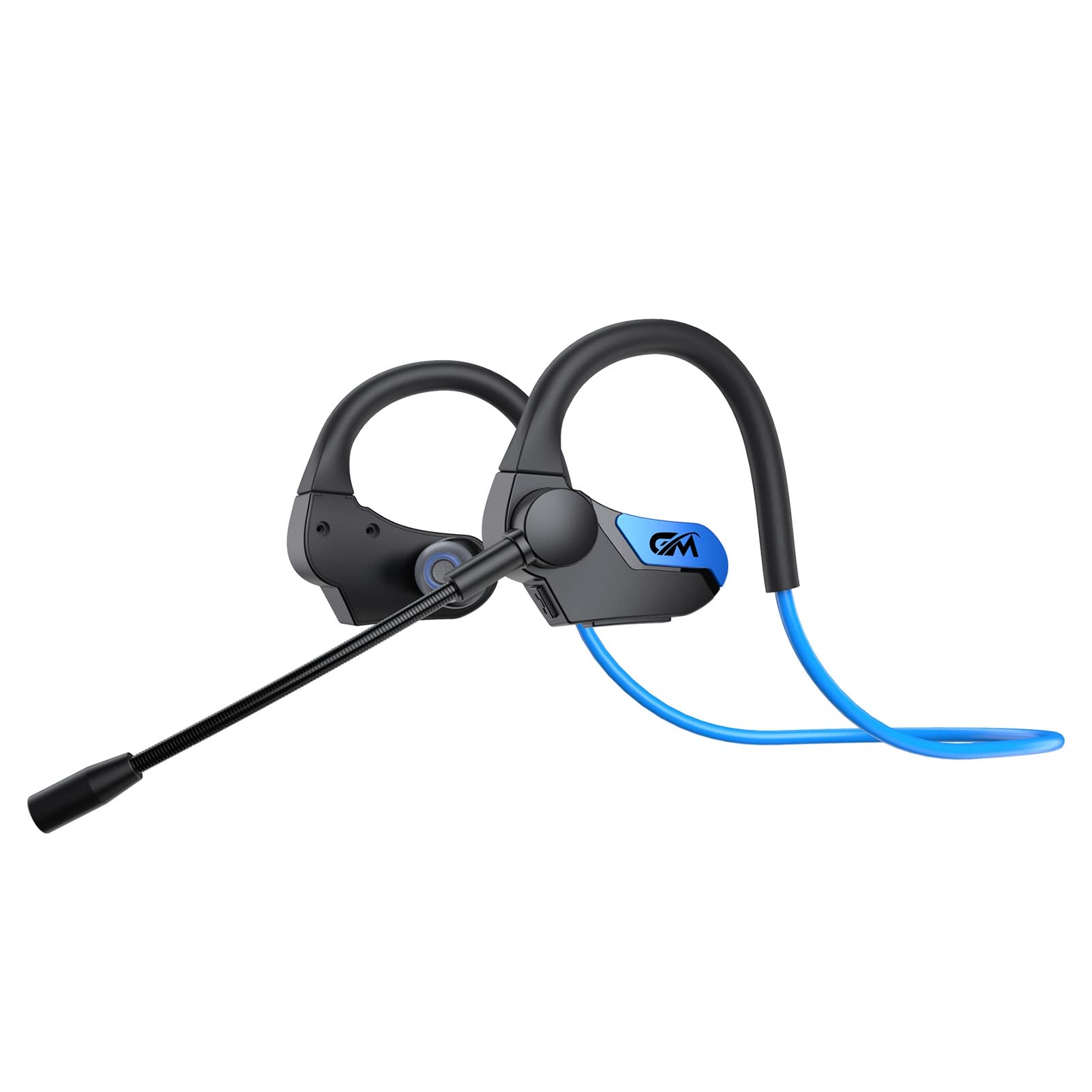 Wireless Bluetooth Headphones with Auto Pairing, High Fidelity Sound, 5.1 Surround, Secure Ear Hook for Sports & Running - Perfect for Gym, Workouts, and Outdoor Activities (Blue)