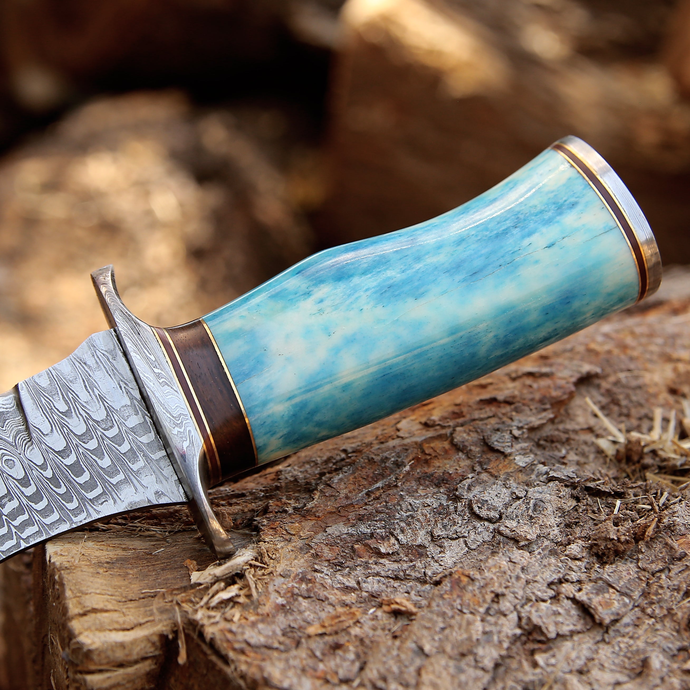 Premium Ultimatum Bowie Knife with Exotic Camel Bone Handle & Leather Sheath - Hunting, Camping, Survival & Outdoor Adventure Essential