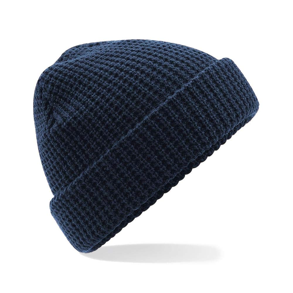 Beechfield B422 Classic Waffle Knit Beanie Hat for Men & Women - Warm Winter Skull Cap for Outdoor Activities, Hiking & Snow Sports