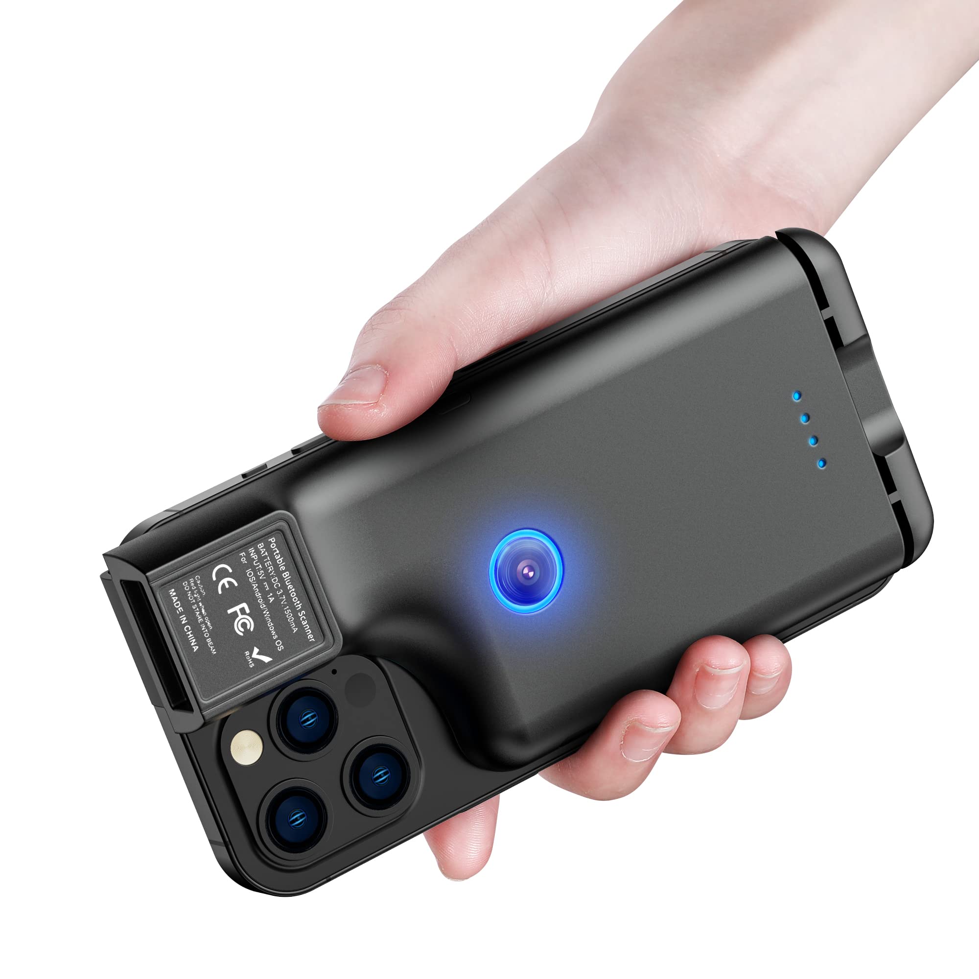 Upgraded 2D Bluetooth Barcode Scanner - Wireless Portable Back Clip Barcode Reader for 1D 2D QR PDF417 Data Matrix Codes | Compatible with iPhone, Smartphones, iOS, Android, Windows & Mac | Ideal for Retail, Warehouse, Inventory Management and Mobile POS Systems