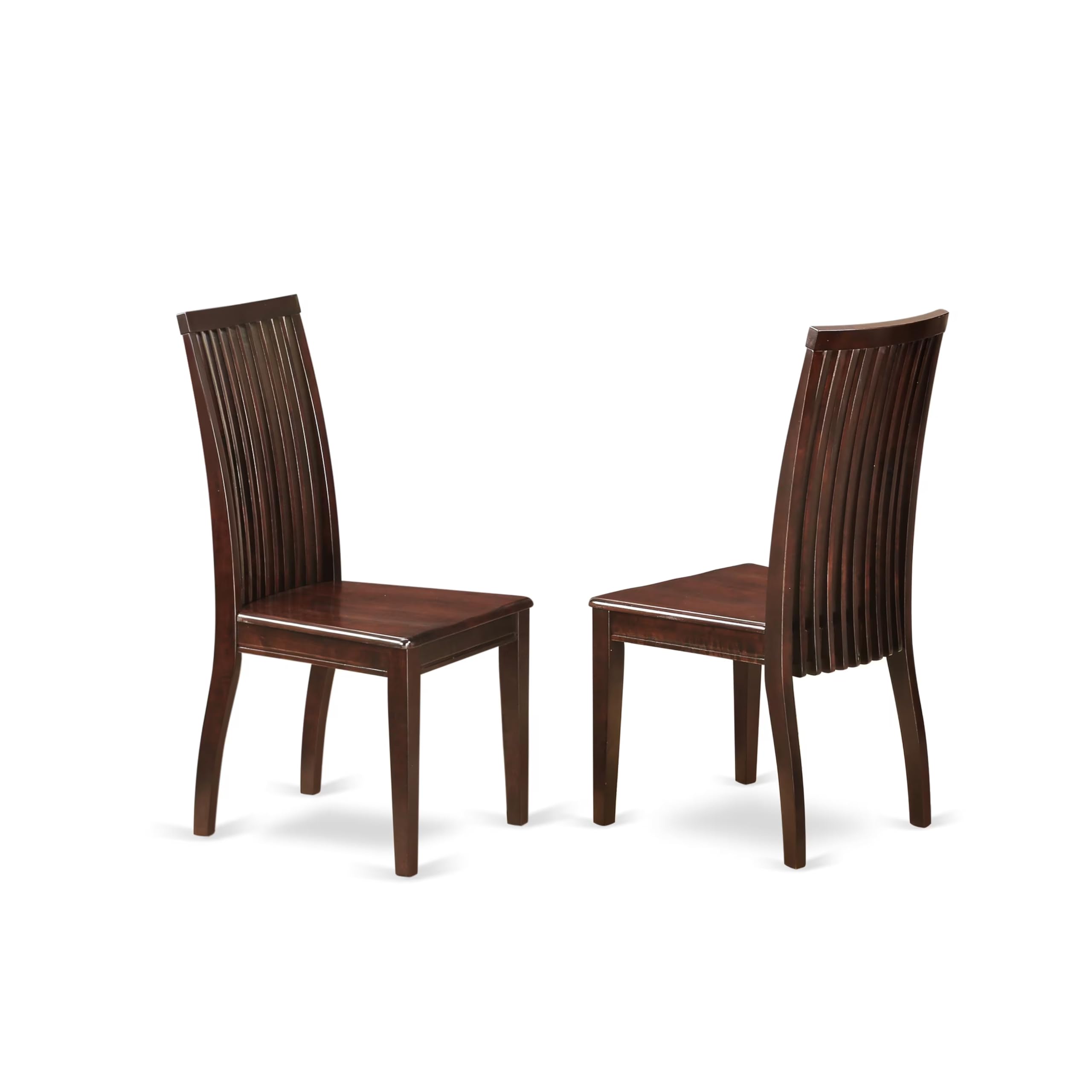 East West Furniture AMIP3-MAH-W 3-Piece Round Dining Table Set with Pedestal Base & 2 Chairs - 36x36 Inch Mahogany - Perfect for Small Kitchens, Apartments & Breakfast Nooks