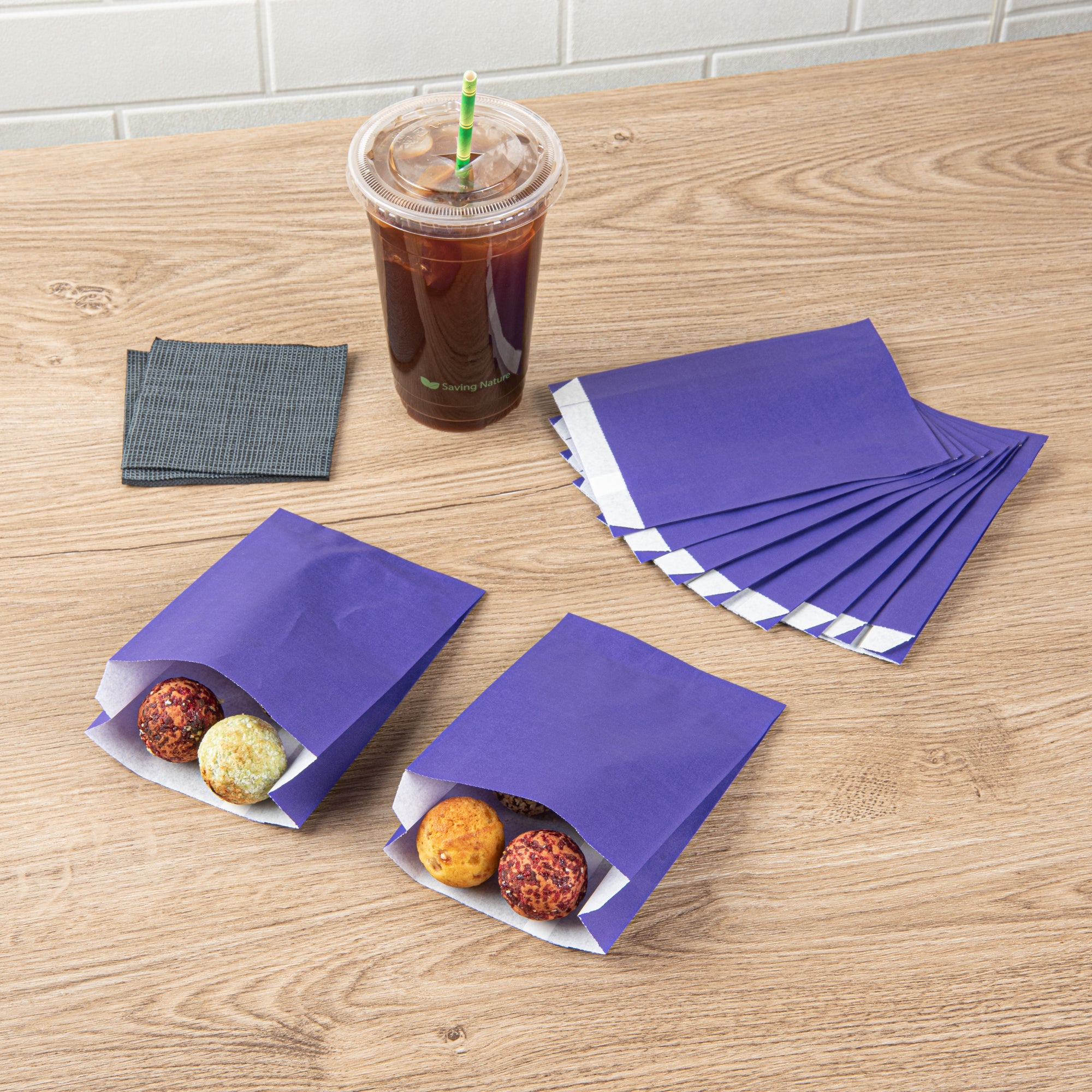 Purple French Fry Bags 4.25