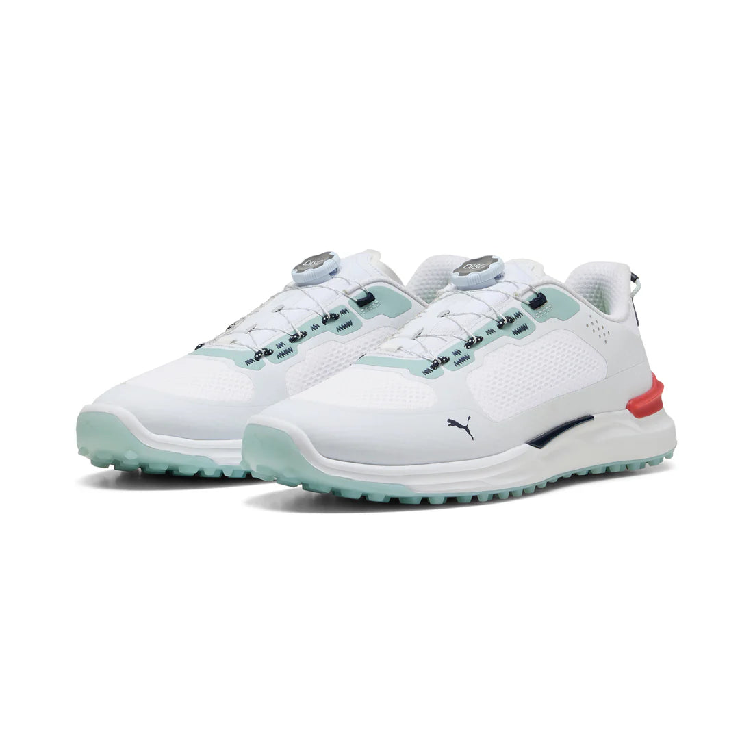 Puma Ignite Elevate 2 Disc Running Shoes for Men - Lightweight White & Mint Sneakers with Disc Closure System - Perfect for Jogging, Gym Workouts and Casual Wear