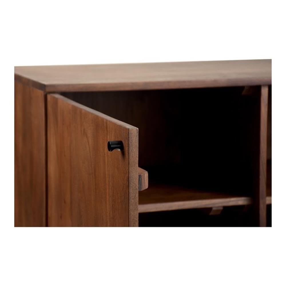 Moe's Home Collection Beck Sideboard - Modern Wood Buffet Cabinet with 2 Doors & 4 Drawers for Dining Room Storage | Perfect for Farmhouse, Living Room & Entryway Organization