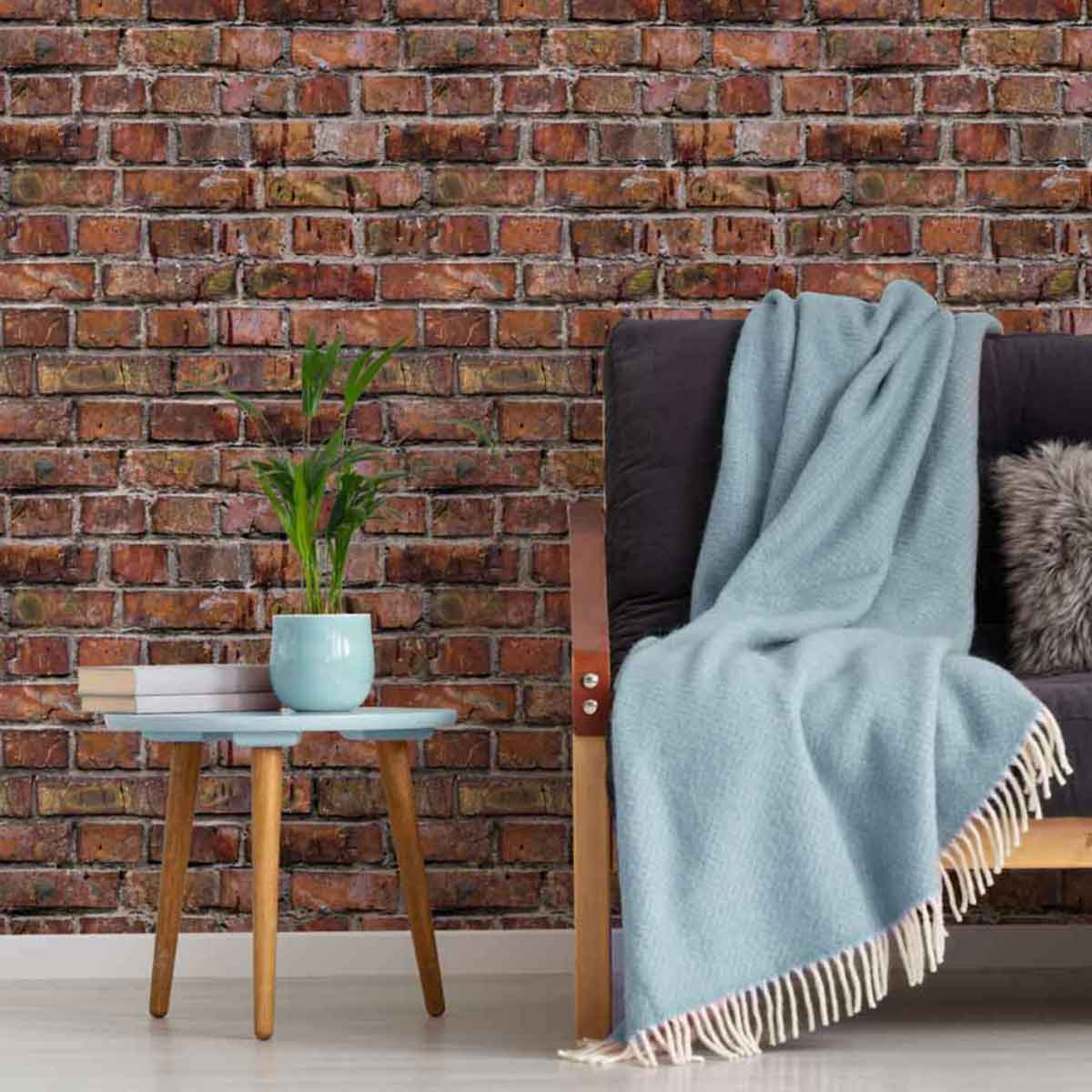 Red Brick Texture Peel and Stick Removable Wallpaper - Self-Adhesive DIY Wall Covering for Home Decor, Accent Walls & Rental Apartments