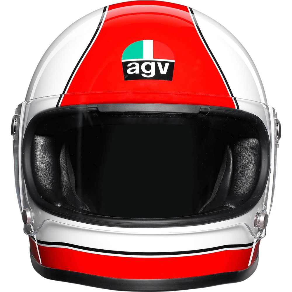 AGV X3000 Full Face Motorcycle Helmet - Super Red & White - DOT & ECE Certified for Street & Racing - Lightweight & Aerodynamic Design for Comfort & Safety