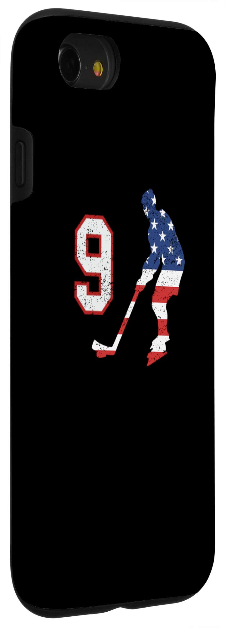 iPhone SE (2020)/7/8 Hockey Jersey #9 with USA Flag Phone Case - Protective Cover for Sports Fans & Patriotic Americans