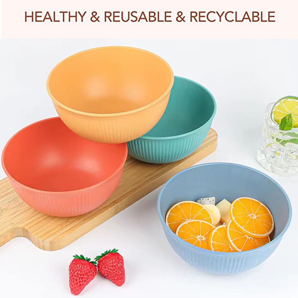 Unbreakable 24oz Plastic Cereal Bowls - Microwave & Dishwasher Safe for Soup, Salad, Snacks