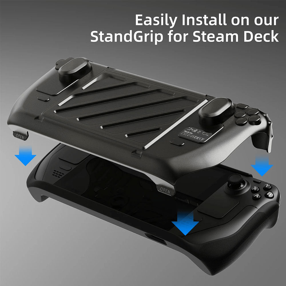 Skull & Co. Front Cover Bundle for Steam Deck GripCase - Smoky Black | Protective Case & Grip for Steam Deck | Perfect for Gaming, Travel & Storage