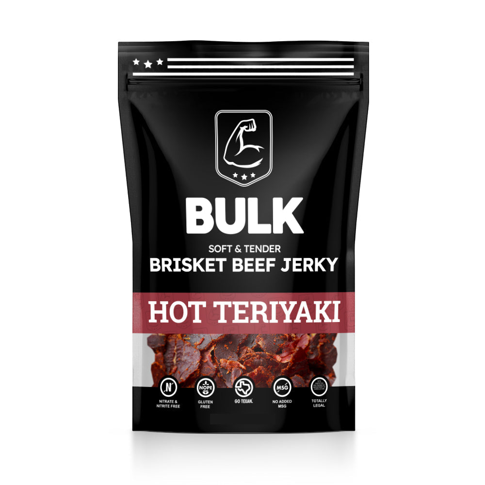 Premium Bulk Teriyaki Brisket Beef Jerky - High Protein, Low Fat, Gluten-Free Snack for Hiking, Camping & Road Trips