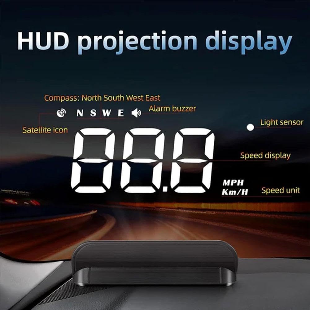 Car OBD2 GPS Head-Up Display (HUD) - Digital Speedometer Projector for Vehicles | Real-Time Speed & Navigation | Perfect for Night Driving & Performance Monitoring