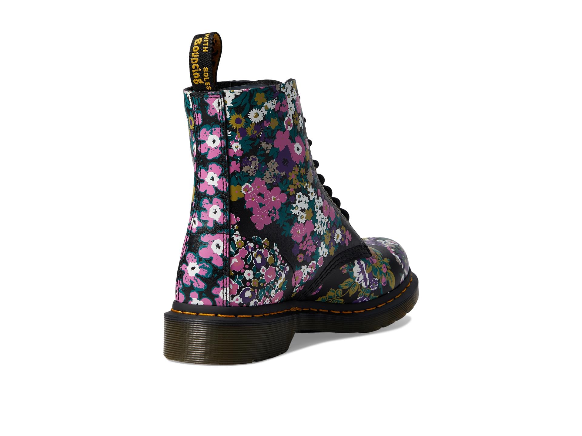 Dr. Martens 1460 Pascal Black/Multi Leather Boots - UK 4 (US Women's 6) - Vintage Style Ankle Boots for Women - Perfect for Casual Wear, Street Fashion & Punk Style Outfits