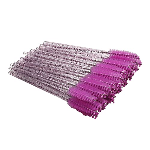 200 Pcs Disposable Makeup Brushes with Diamond Handle - Professional Cosmetic Brush Wands & Eyelash Applicator Set (Color 6) - Perfect for Salon, Home Use & Travel Makeup Kits