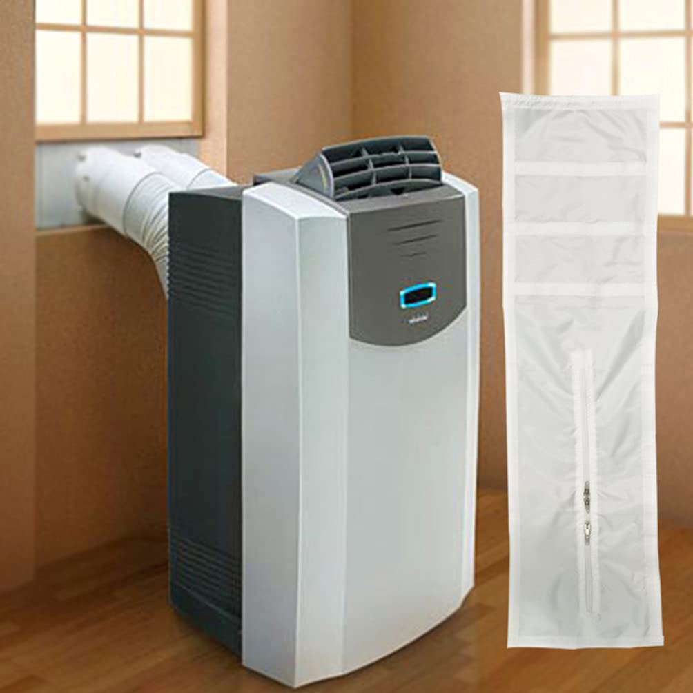 Cabilock 1-Piece White Polyester Air Conditioner Deflector - Portable AC Window Seal Plate & Baffle Cloth for Anti-Blow - Perfect for Bedroom, Office & Home Cooling Efficiency