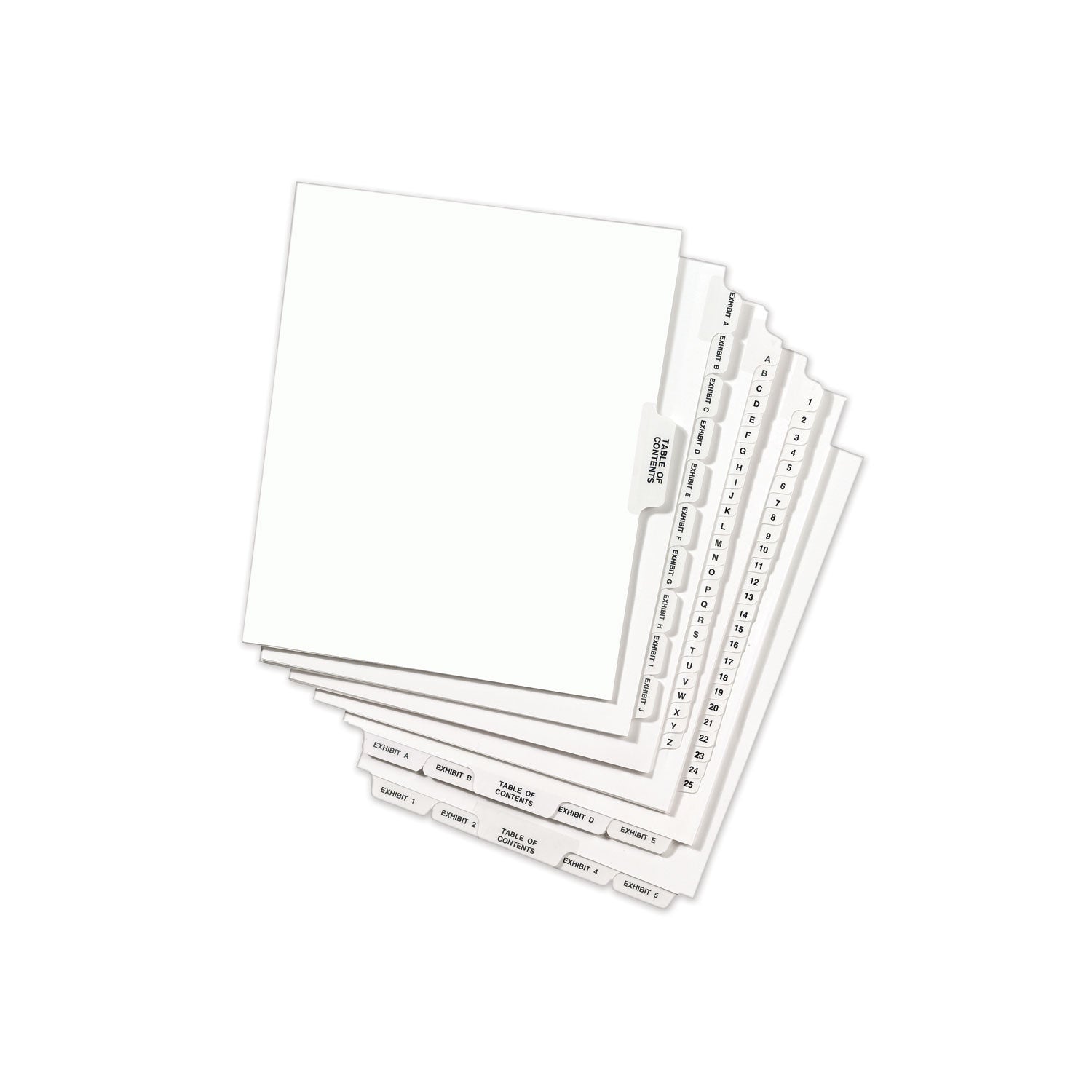 Avery Style Preprinted Legal Bottom Tab Dividers - 26 Tabs, Exhibit S, 11 x 8.5 Inches, White, 25/Pack - Perfect for Court Documents, Filing Systems, and Office Organization