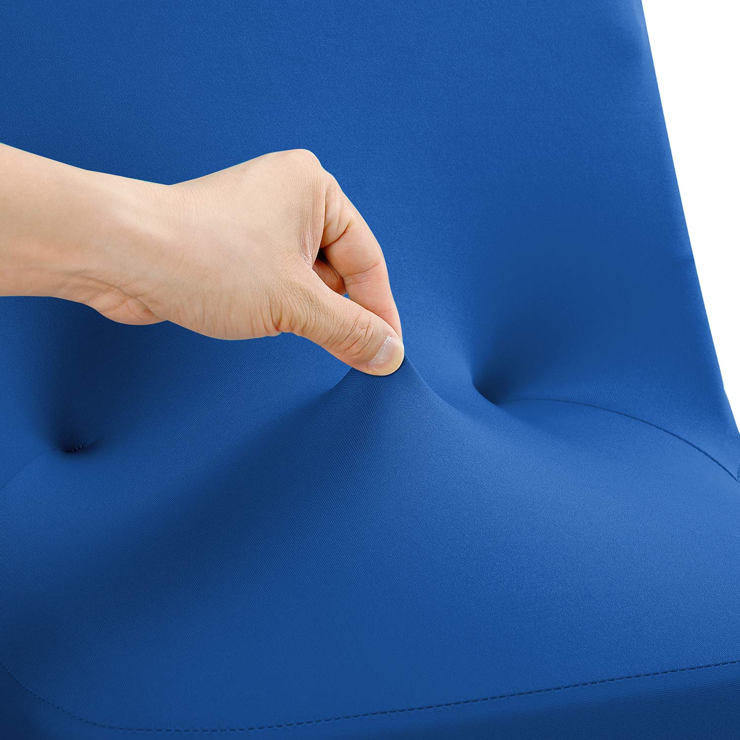 Peomeise Stretch Spandex Folding Chair Covers - 6 Pack Classic Blue Open Back Design for Wedding, Party, Banquet & Dining Events - Perfect for Indoor & Outdoor Decorations