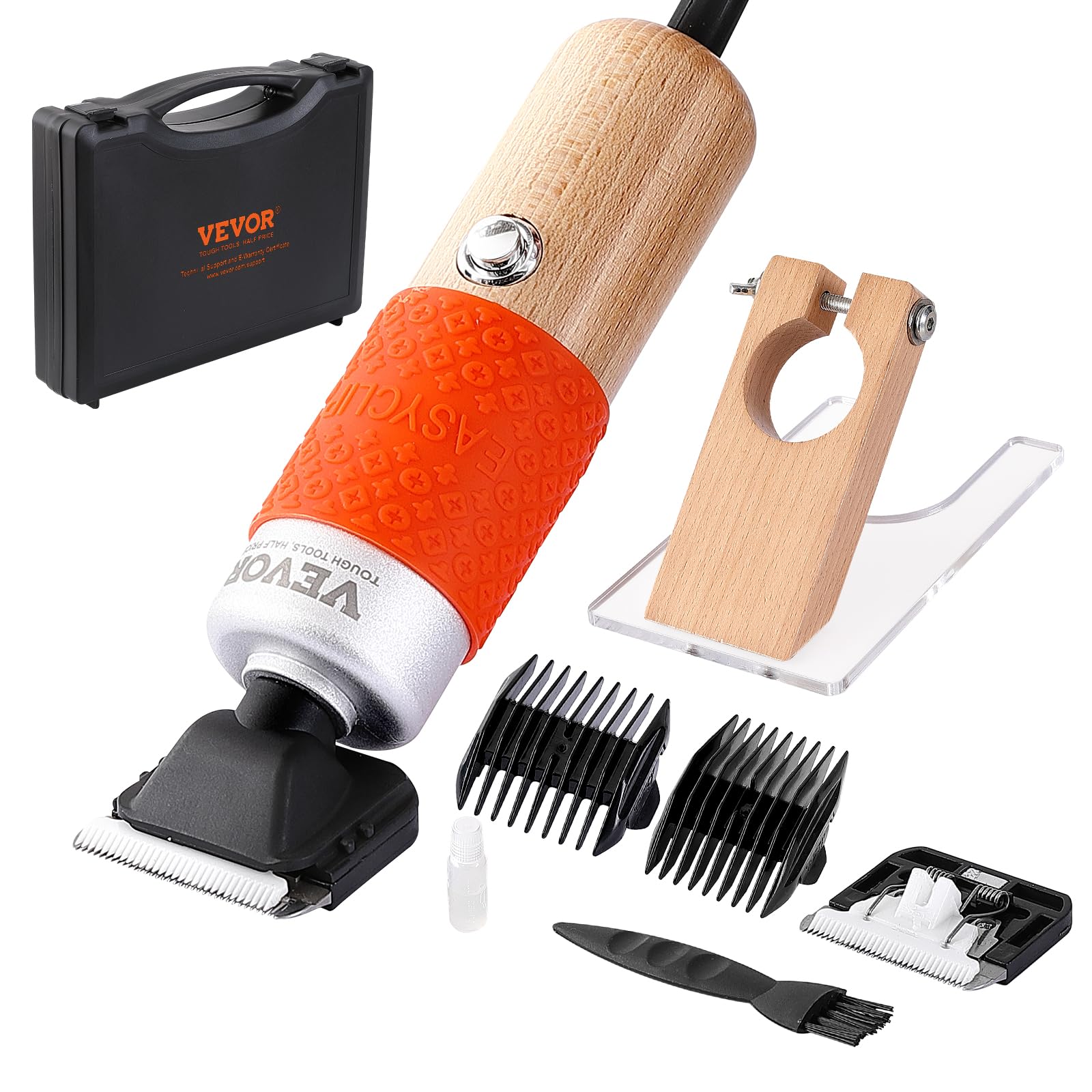 VEVOR 200W Electric Carpet Trimmer with Speed Control, 2 Blades & Wooden Handle - Professional Carving Shears for Tufted Rugs, Handmade Cleaning & DIY Craft Projects - Perfect for Home Decorators & Rug Makers