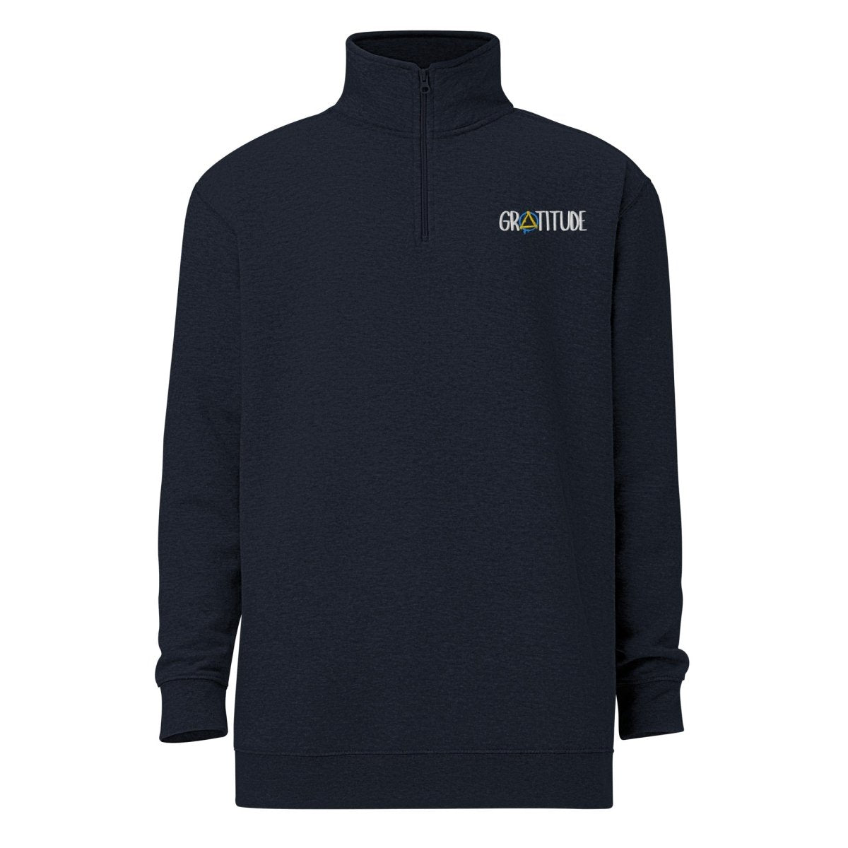 Gratitude Embroidered Unisex Fleece Pullover - Cozy Casual Sweatshirt for Men & Women - Perfect for Fall, Winter & Outdoor Activities