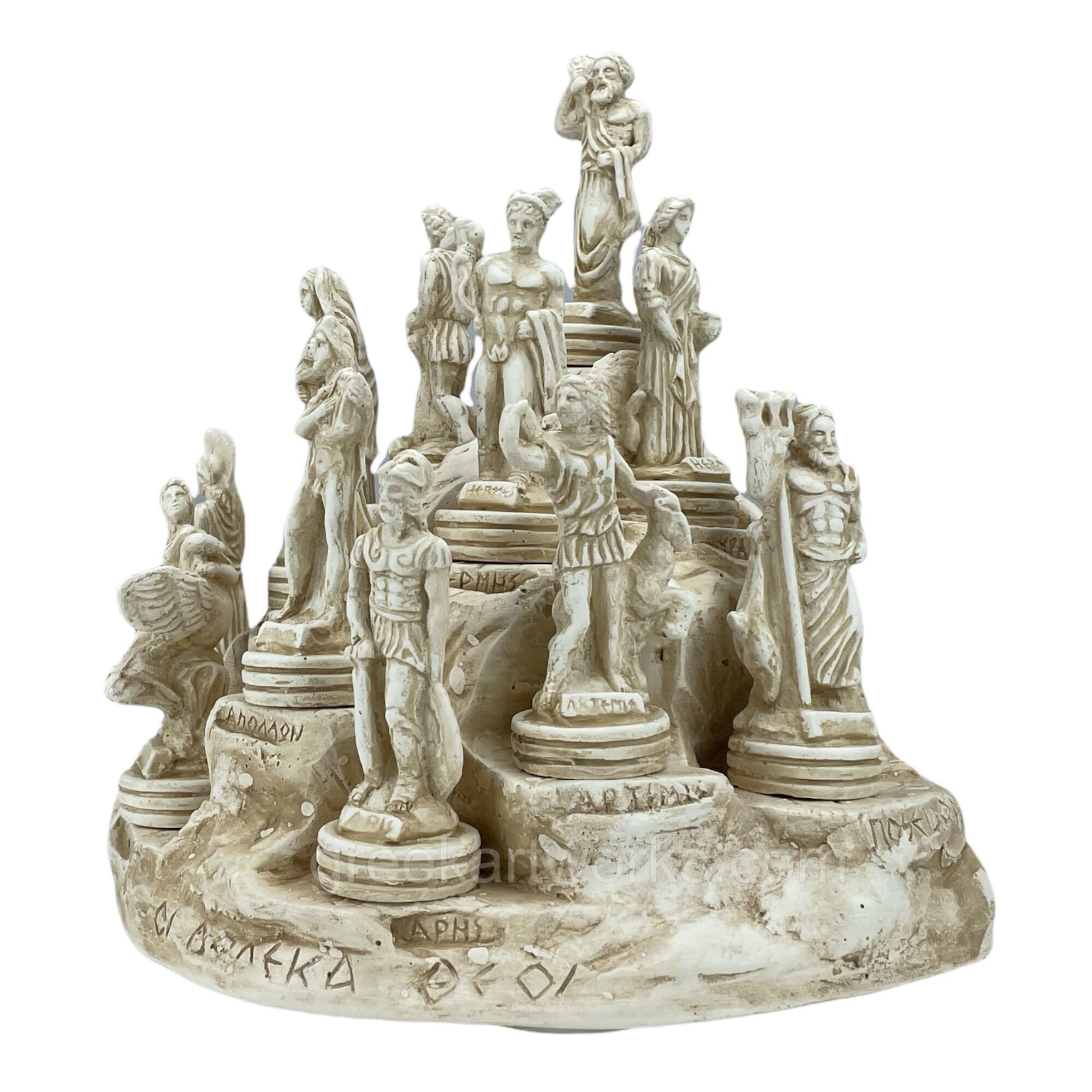 12 Greek Olympian Gods Miniature Statue Set - Handcrafted Cast Stone Figures for Home Decor, Mythology Lovers & Collectors | Perfect for Bookshelf, Office Desk & Gift Giving