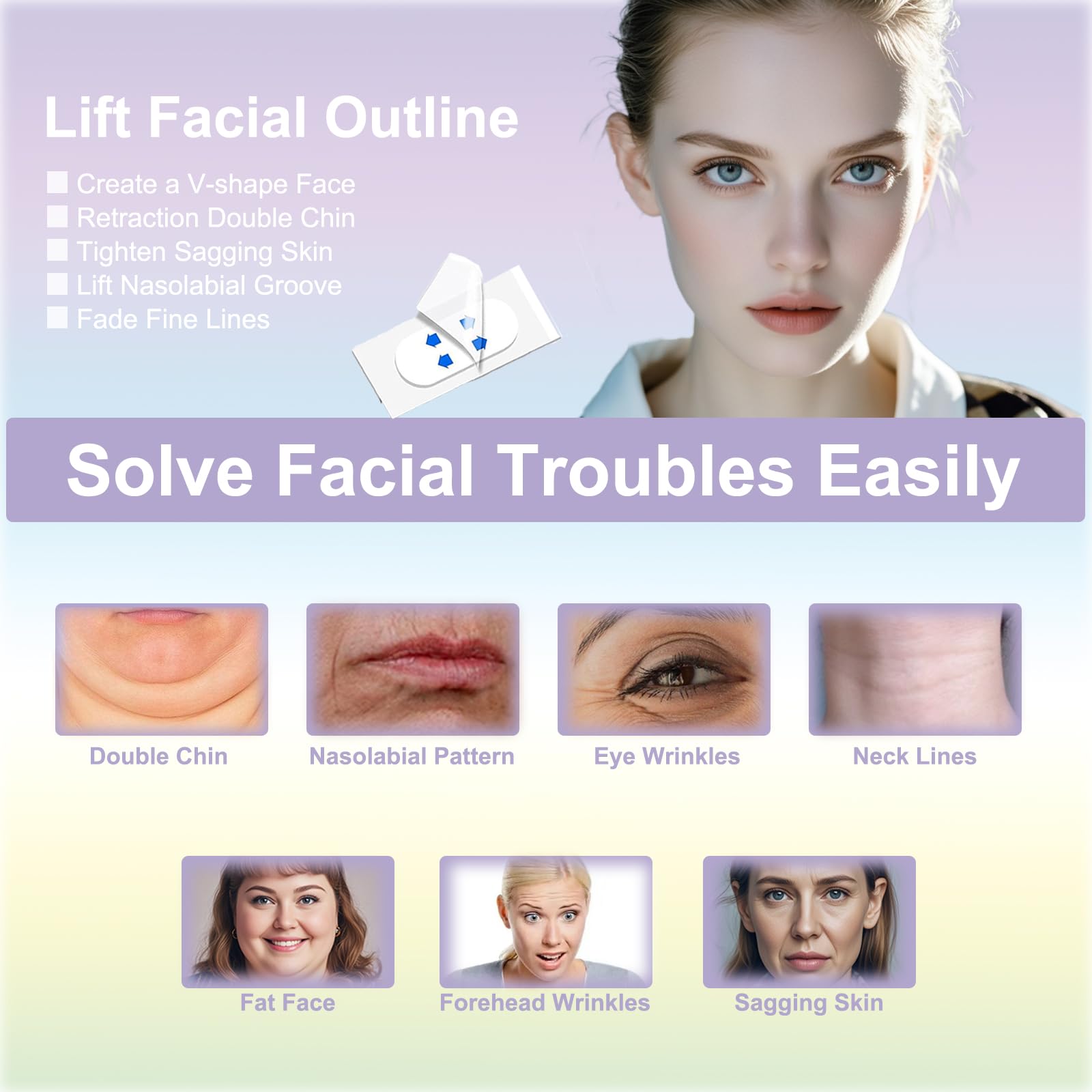 **Invisible Face Lift Tape - 120pcs for Neck & Double Chin Tightening, Makeup Contouring & Instant Lifting - Perfect for Parties, Weddings & Everyday Beauty**
