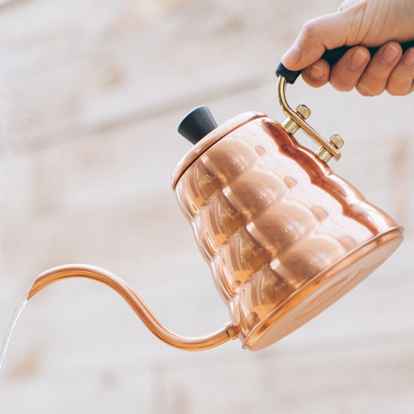 Hario Copper Buono Stovetop Gooseneck Kettle 900ml - Premium Pour Over Coffee & Tea Brewer for Home Baristas & Tea Enthusiasts