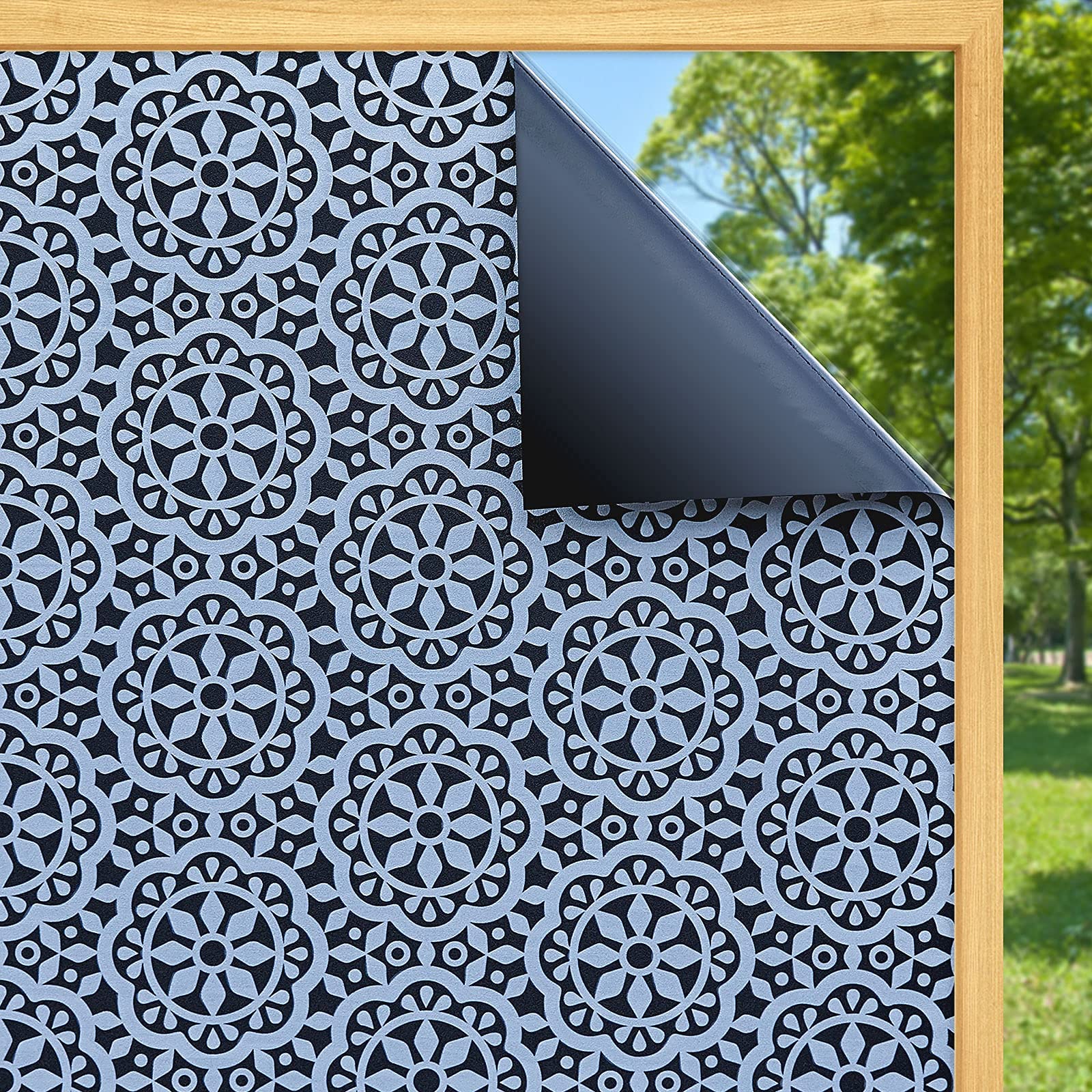 Blackout Window Film for Home - 100% Light Blocking, Heat Control & UV Protection - Static Cling Privacy Window Tint (17.5