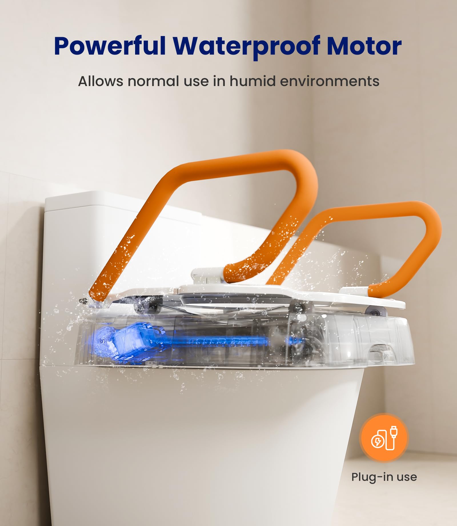 Electric Raised Toilet Seat with Handles - 330LBS Weight Capacity, Powered Toilet Seat Riser for Elderly & Disabled - AX12 Model - Ideal for Bathroom Safety and Mobility Assistance