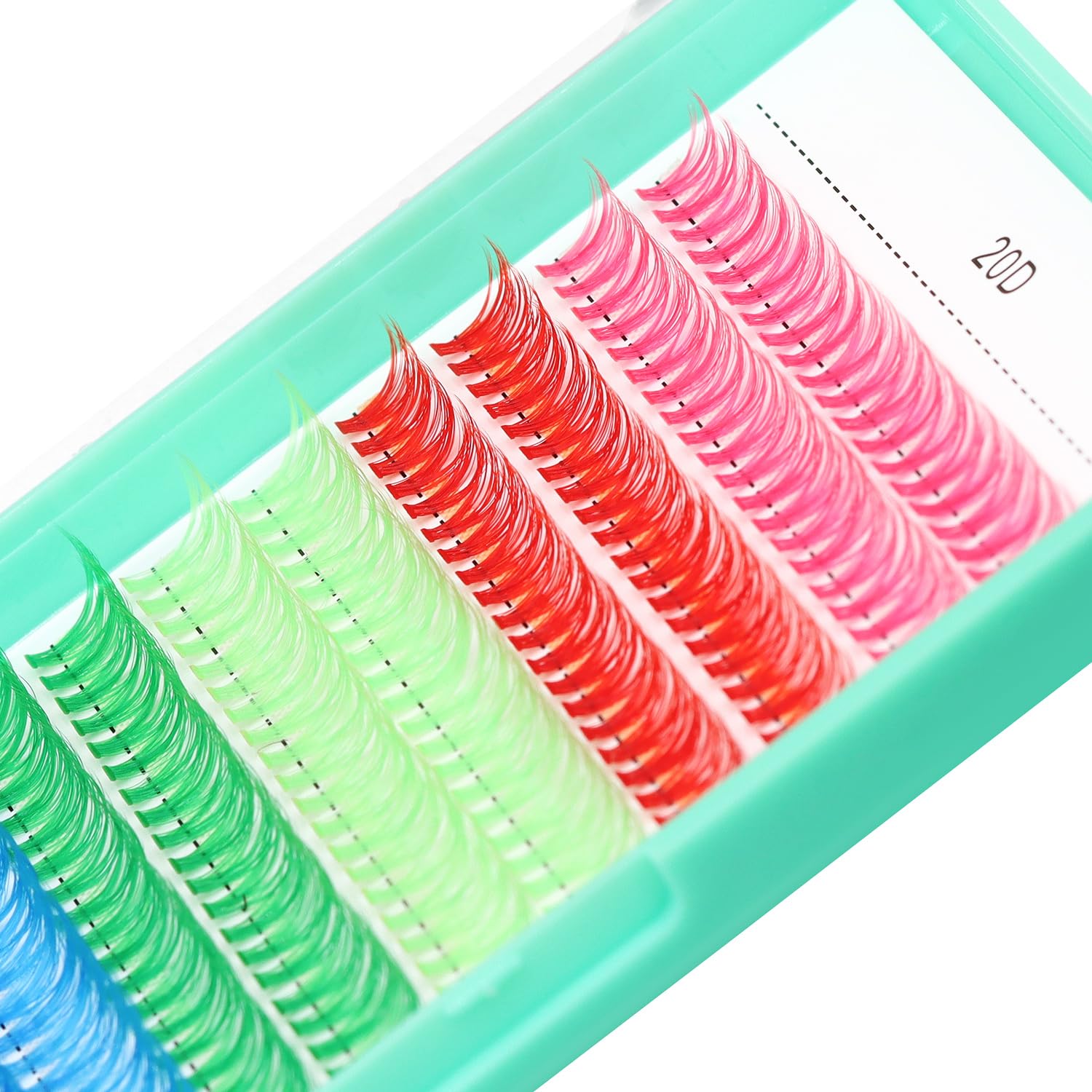 Bodermincer Black & Colored Cluster Lashes 240pcs - 20D/40D DIY Eyelash Extension Kit - D Curl Long Individual Lashes Mixed Tray - Faux Mink Lash Clusters 8-22mm (20D Colored 12-14-16mm Mixed) - Perfect for Salon, Bridal & Party Makeup