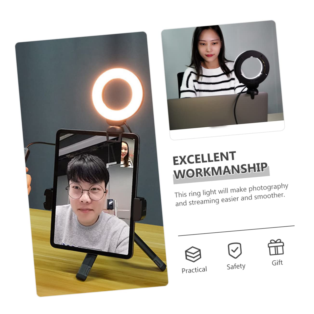 OSALADI Dimmable Selfie Ring Light with Tripod Stand - 10