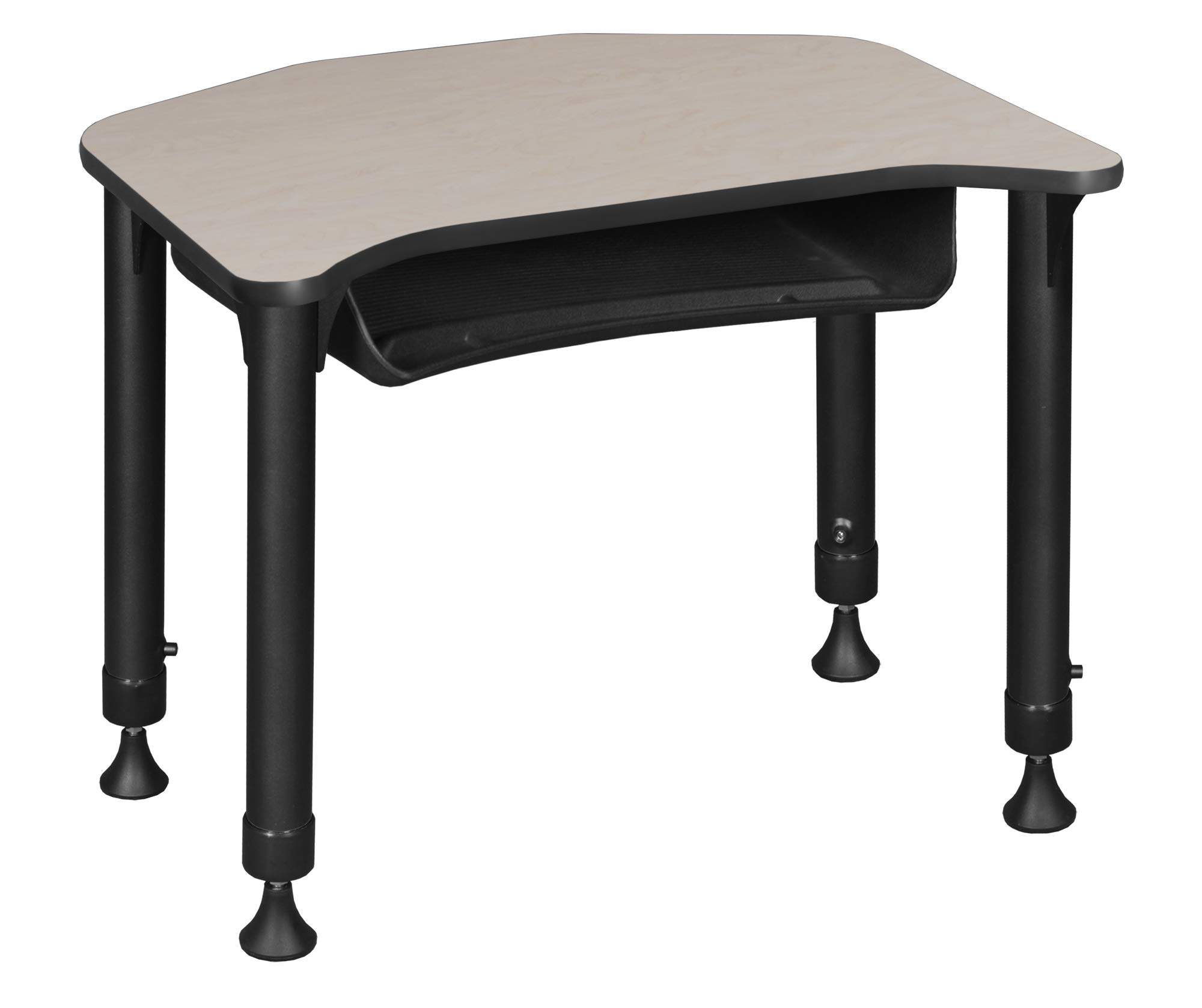 Regency Ferris Height Adjustable Student Desk with Storage - 26x24 Inch Maple Study Desk for Kids & Teens - Perfect for Homeschooling, Dorm Rooms & Small Spaces