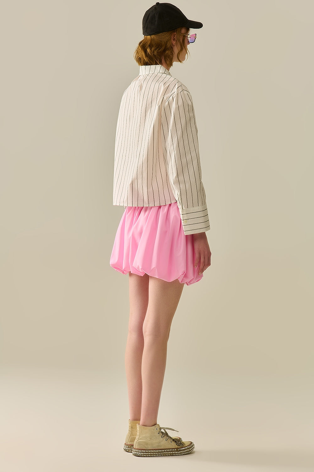 Pink Poplin Mini Skirt Ball Gown - Elegant & Flirty for Parties, Dances & Special Occasions