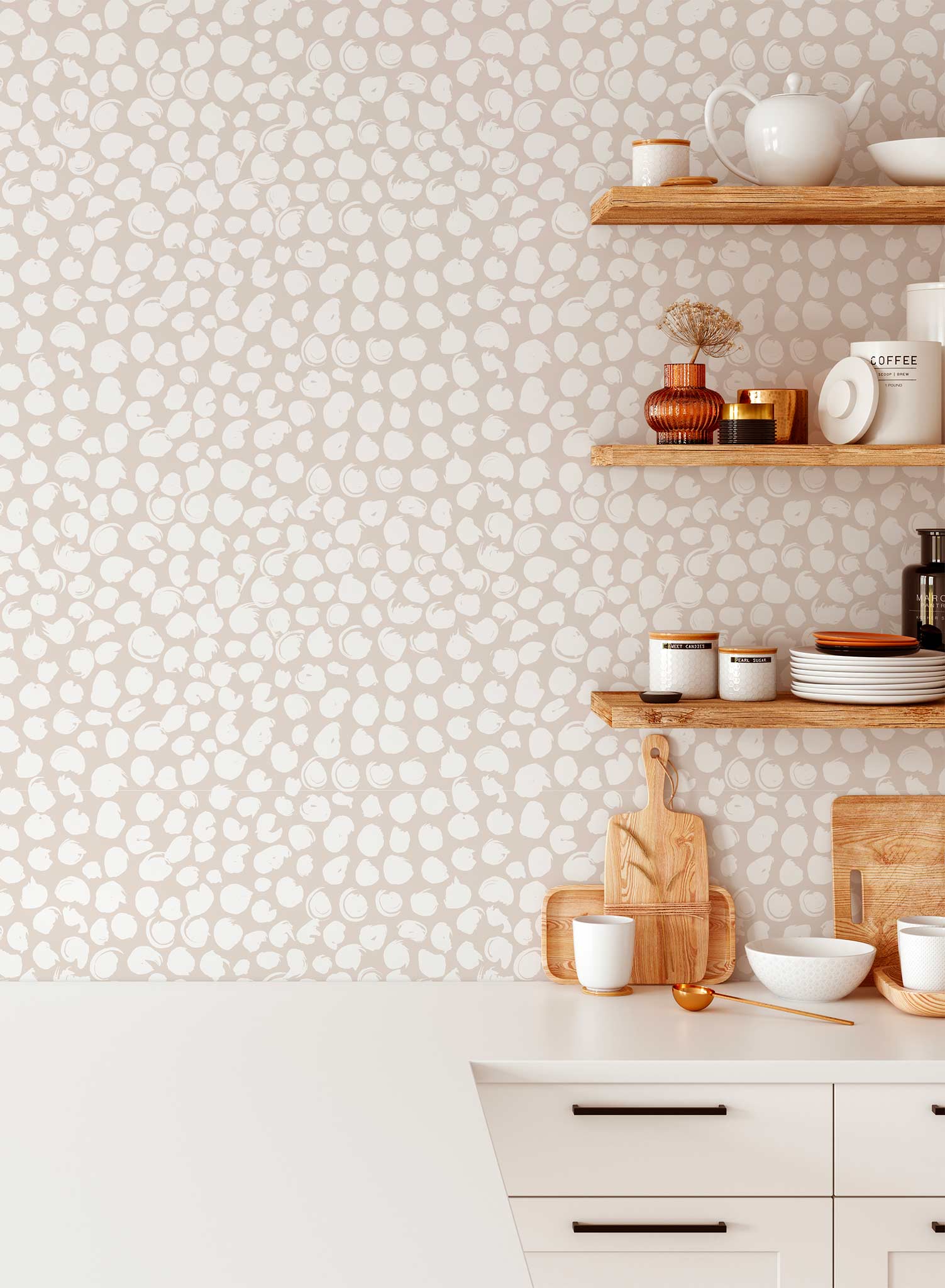 On the Dot Peel and Stick Wallpaper - Self-Adhesive Removable Wallpaper for Home Decor, Bedroom, Living Room, Nursery & Office