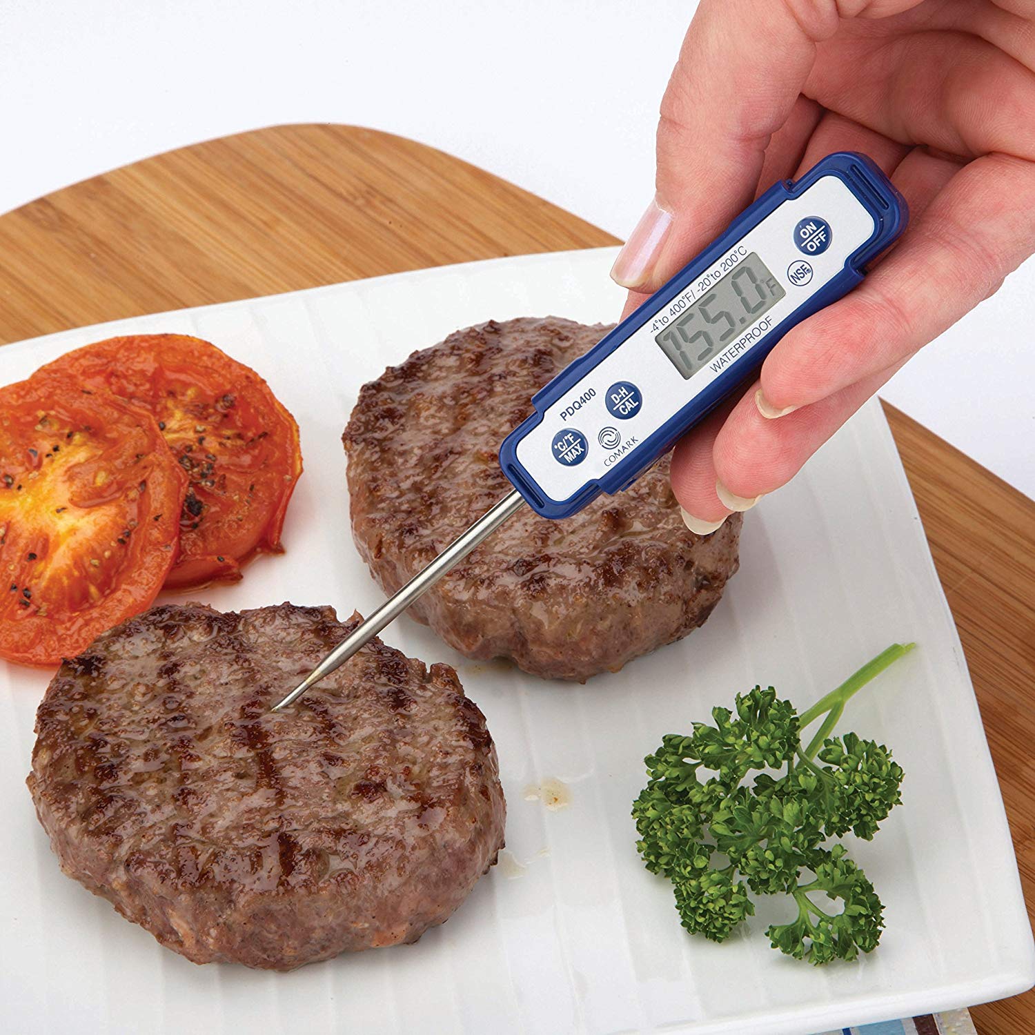 Comark PDQ400 Waterproof Digital Pocket Thermometer - Fast & Accurate Temperature Measurement for Cooking, Grilling, Labs & Outdoor Use
