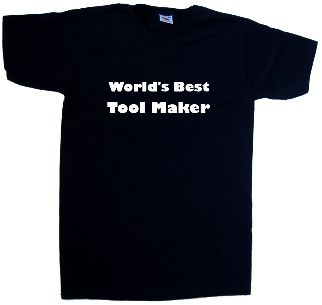 Premium Black V-Neck T-Shirt for Men - World's Best Tool Maker Graphic Tee - Comfortable Casual Wear for Work, Gifts & Everyday Outfits