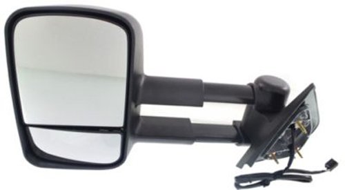 Heated Towing Mirror for Chevrolet Silverado & GMC Sierra - Driver Side, Black | CPP Replacement Part | Enhanced Visibility for Towing & Night Driving