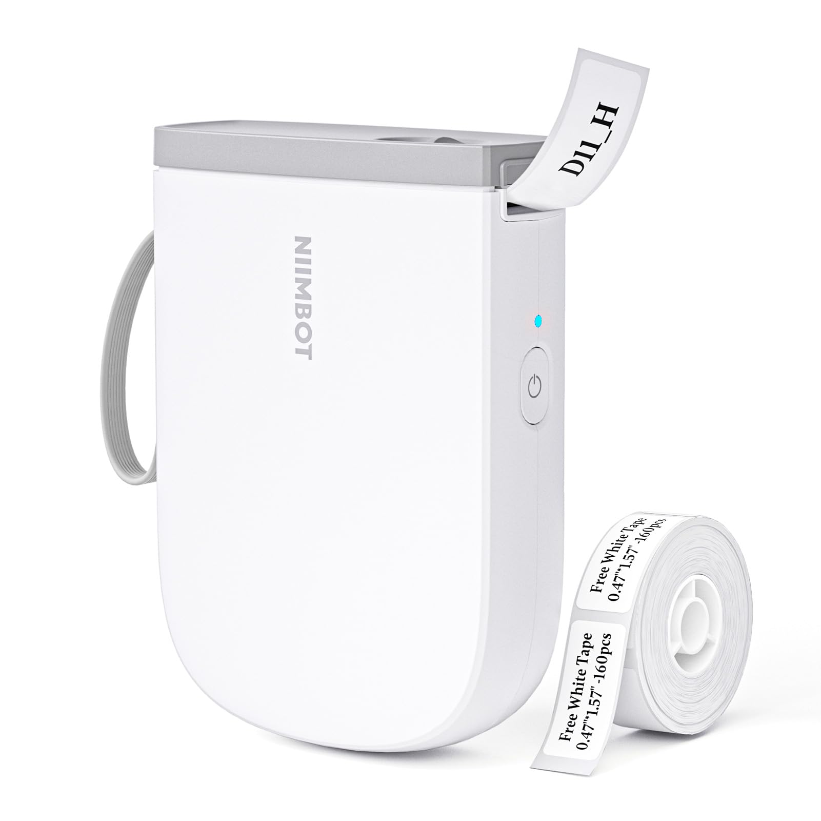 NIIMBOT D11 0.5 Inch Bluetooth Label Maker - 300 DPI Portable Label Printer with Rechargeable Battery (White) - Perfect for Home Organization, Office Filing & Small Business Inventory Management