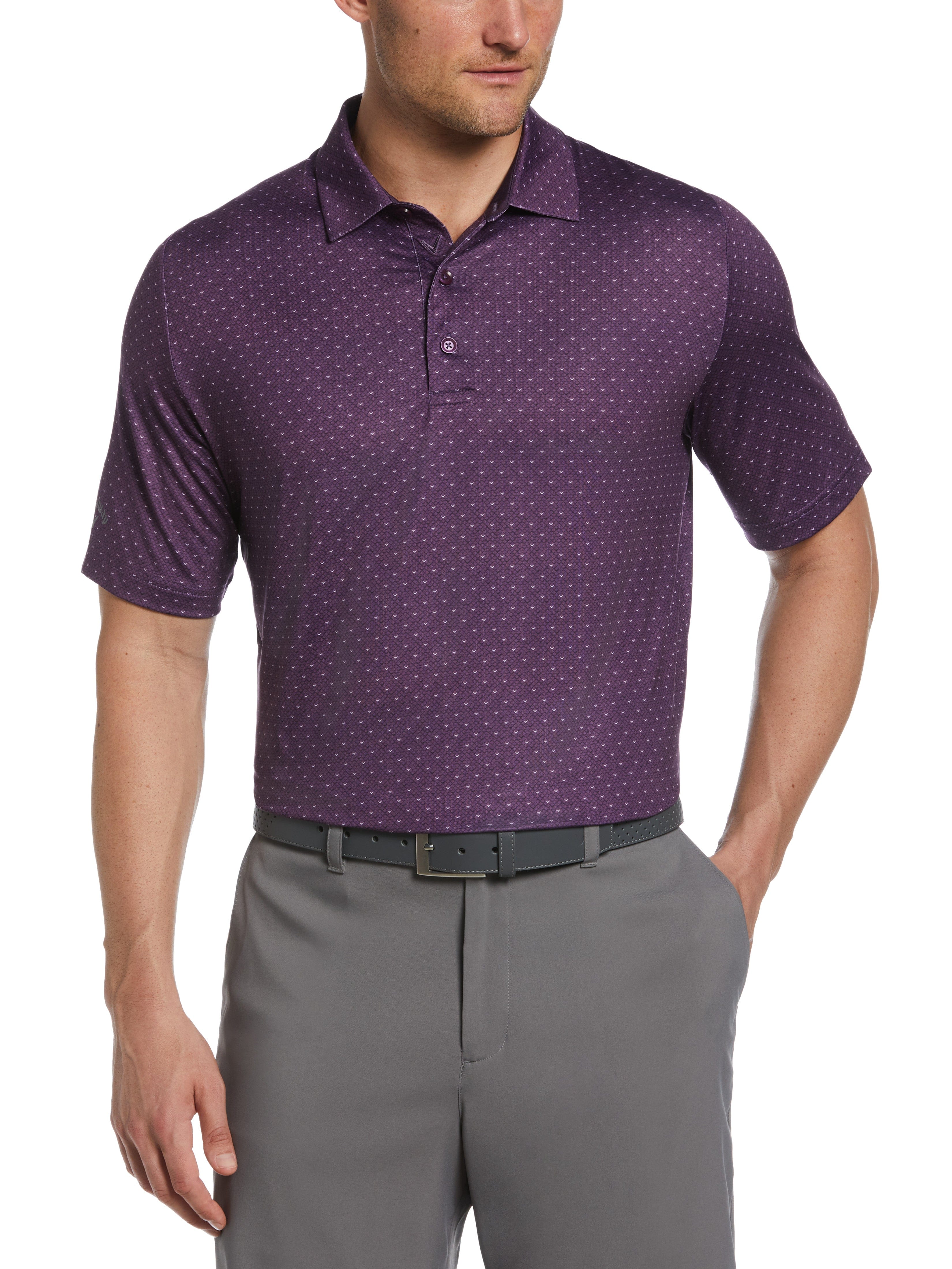 Men's Swing Tech™ Allover Chevron Polo Shirt - Moisture-Wicking, Breathable & Stylish for Golf, Tennis & Casual Wear