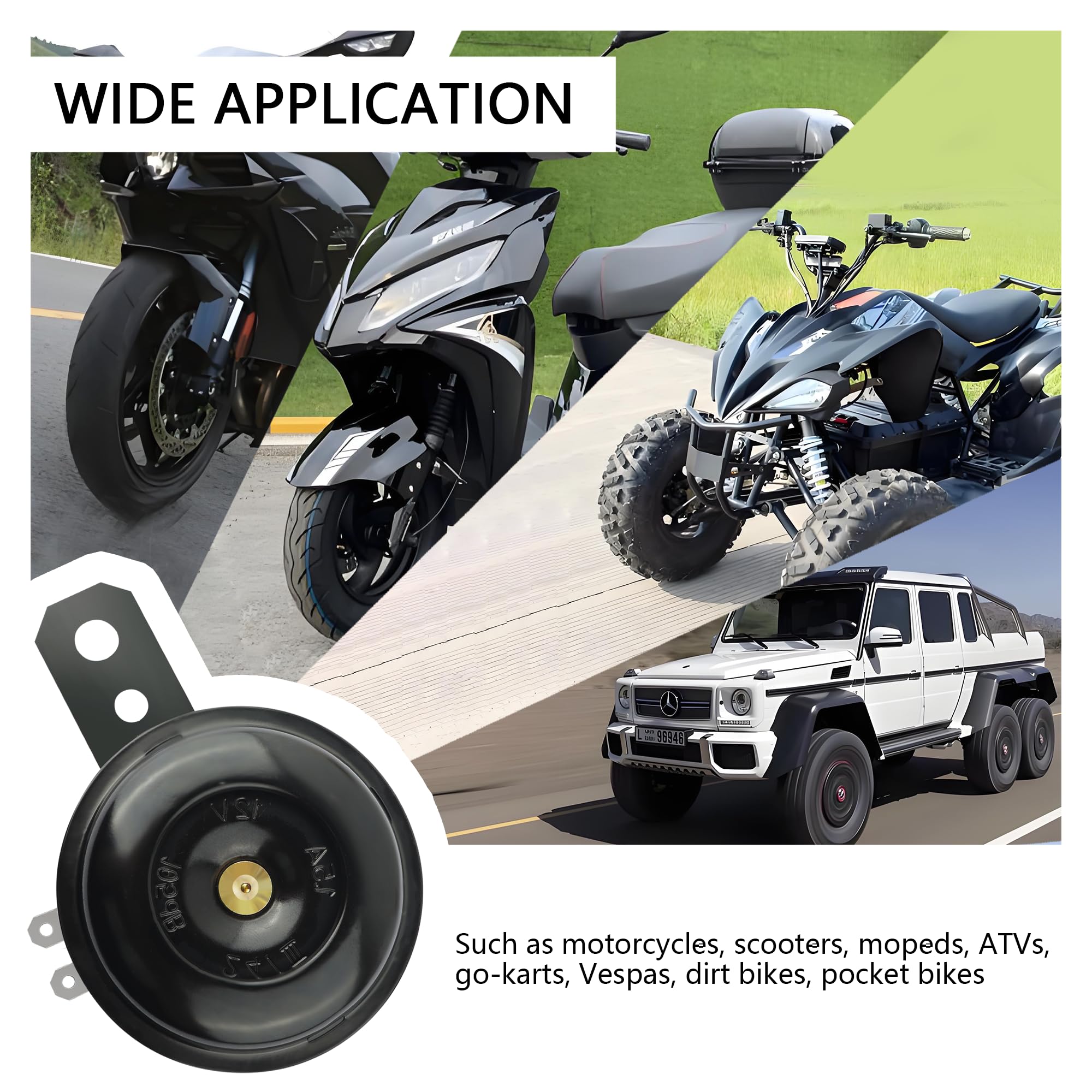 105dB Loud Motorcycle Horn - 12V 1.5A Electric Speaker for Scooters, Dirt Bikes & ATVs | Universal Bike Accessory for Safety & Alerting Traffic