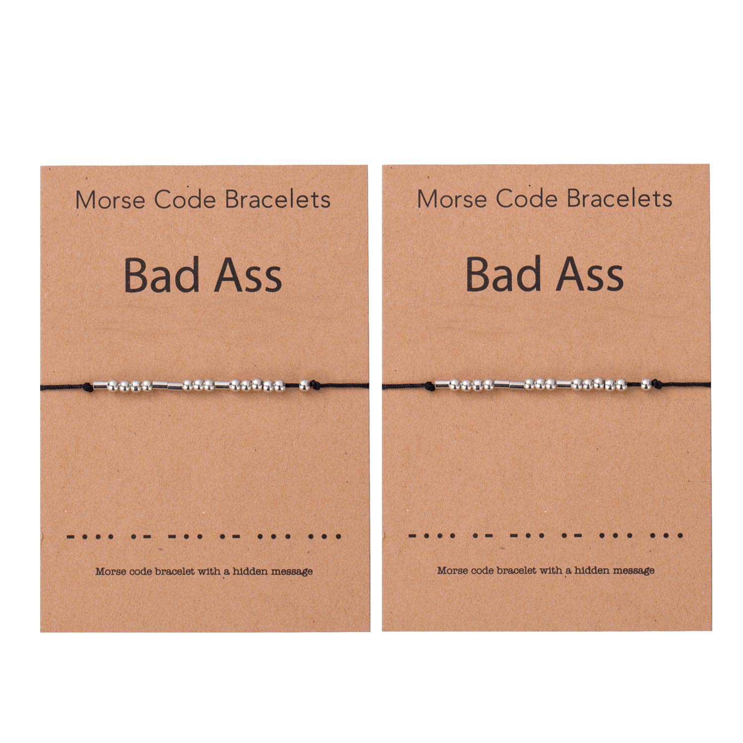 HUASAI Morse Code Bracelets for Women & Men - Handmade Stainless Steel Adjustable Friendship Bracelets - Matching Couple Bracelets for Best Friends, Couples & Family - Perfect for Gifts, Anniversaries & Everyday Wear