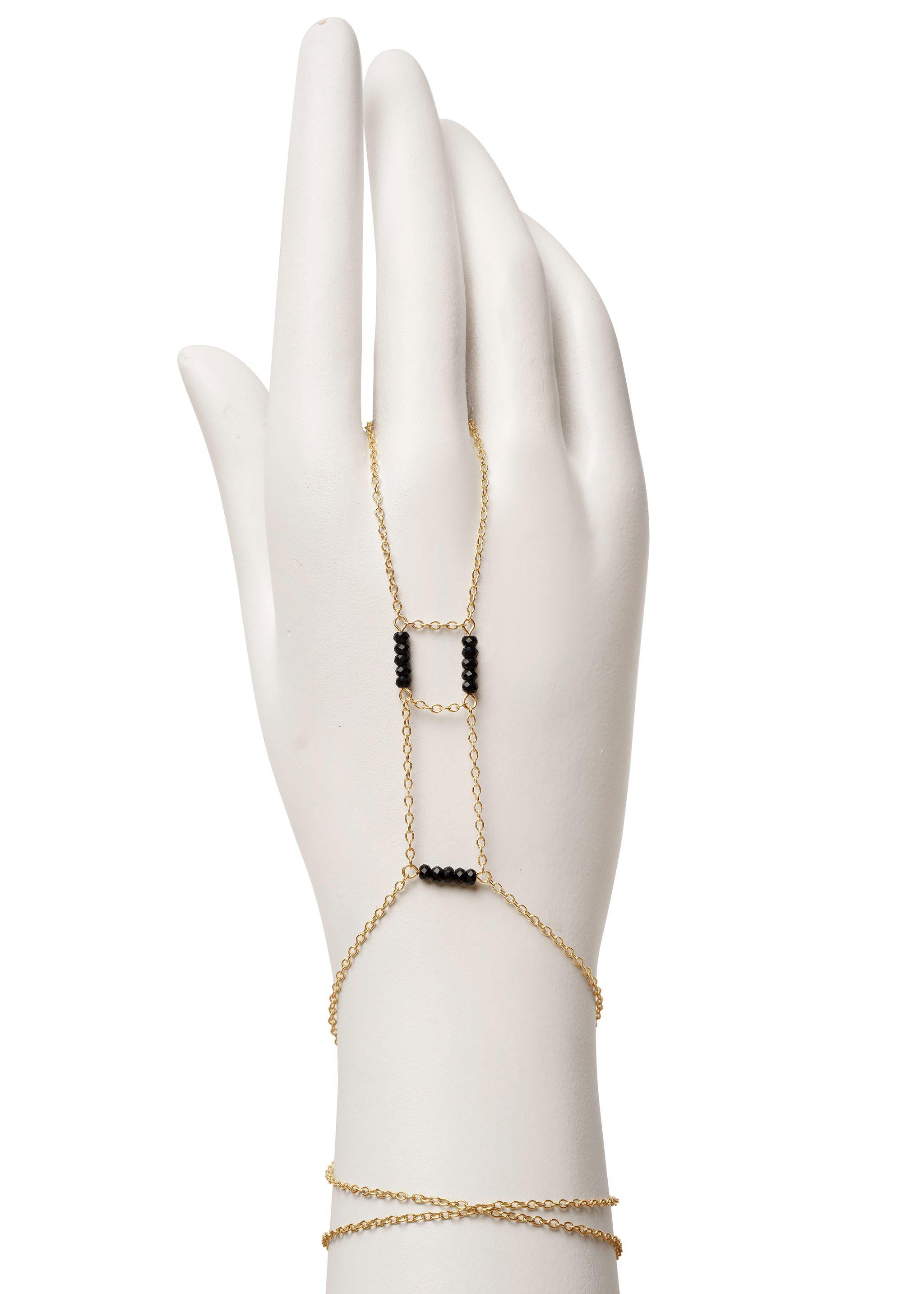 Lion's Path Elegant Gemstone Hand Chain Bracelet for Women - Boho Chic Jewelry for Parties, Weddings & Everyday Wear
