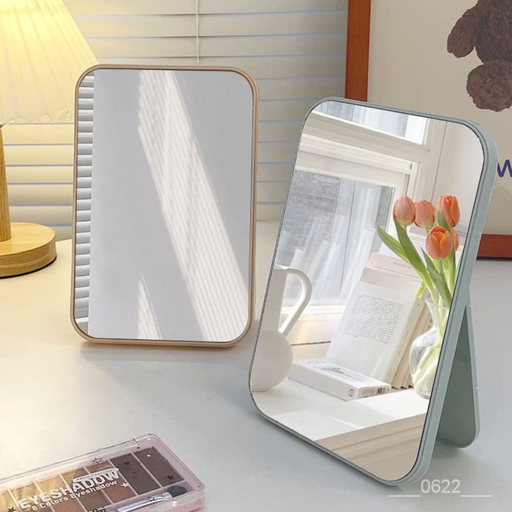Foldable Square Makeup Mirror with Stand - Portable Vanity Mirror for Women, Pink Cosmetic Desktop Mirror for Dressing Table & Travel | Perfect for Home, Office, and On-the-Go Beauty Routine