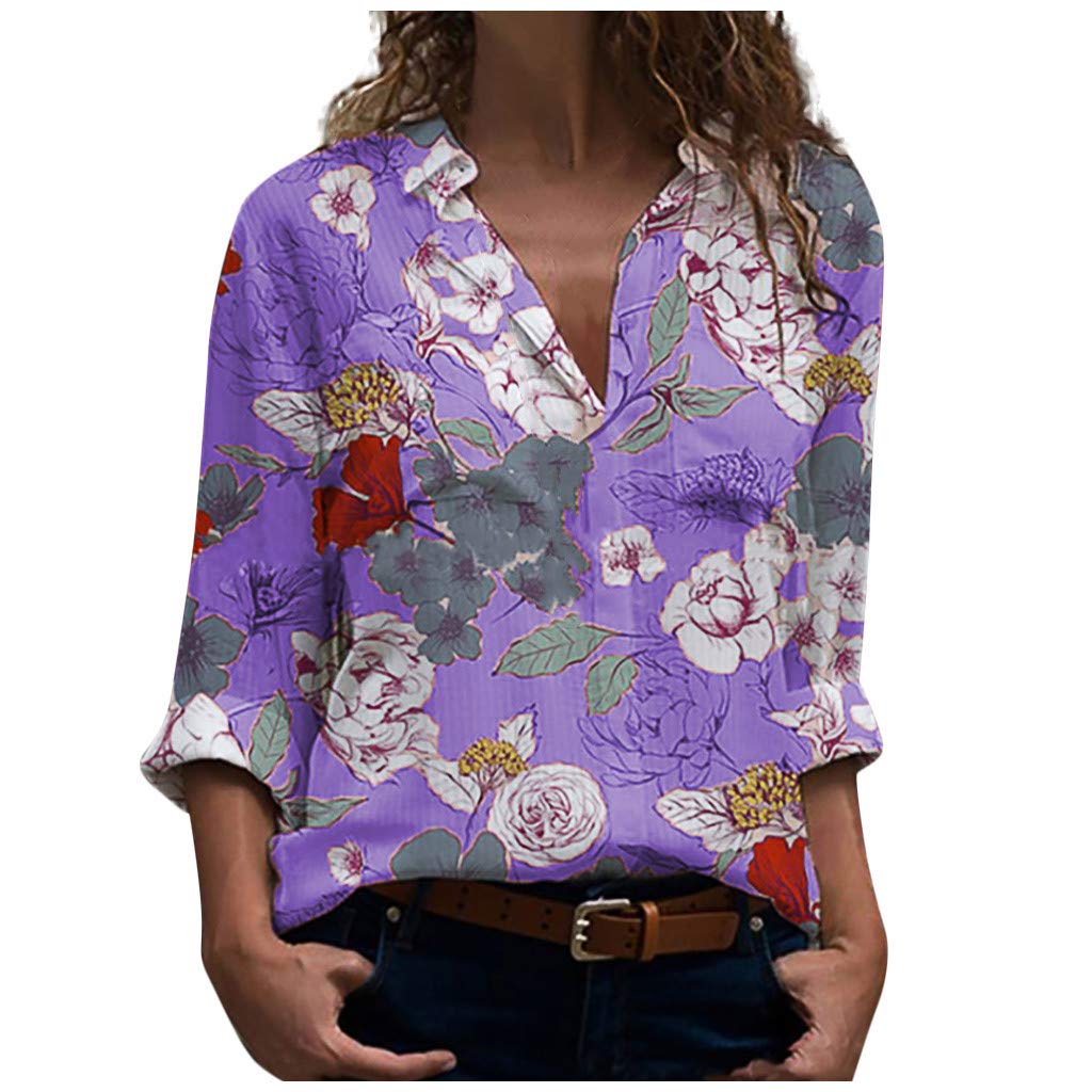 Women's Casual Lapel V-Neck Button Down Tunic Tops - Stylish Collar Blouses for Work, Office & Everyday Wear