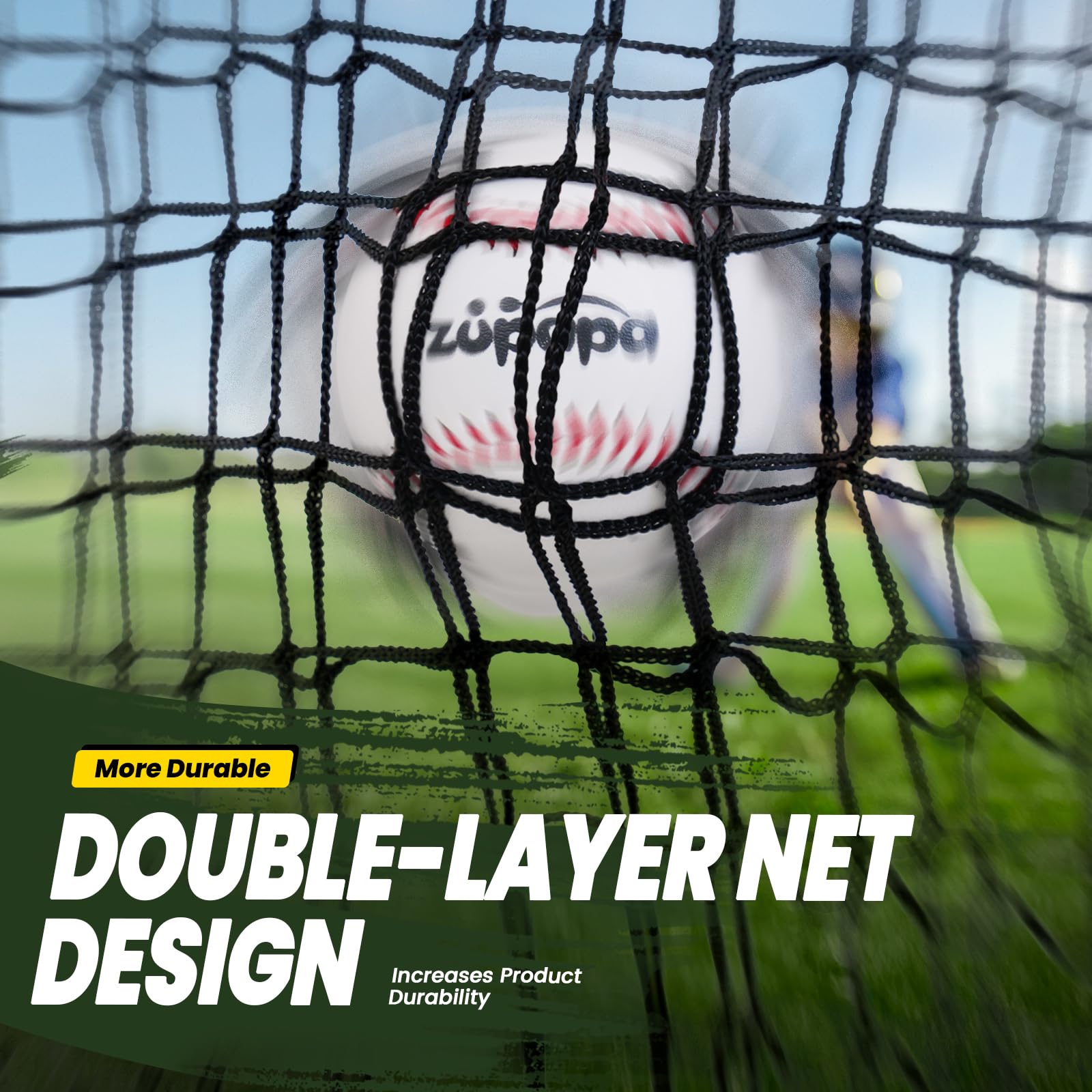 Zupapa 7x7 Feet Baseball & Softball Practice Net with Strike Zone - Portable Backstop Training Net for Batting, Hitting, Pitching & Catching - Perfect for Backyard, Field & Indoor Practice Sessions