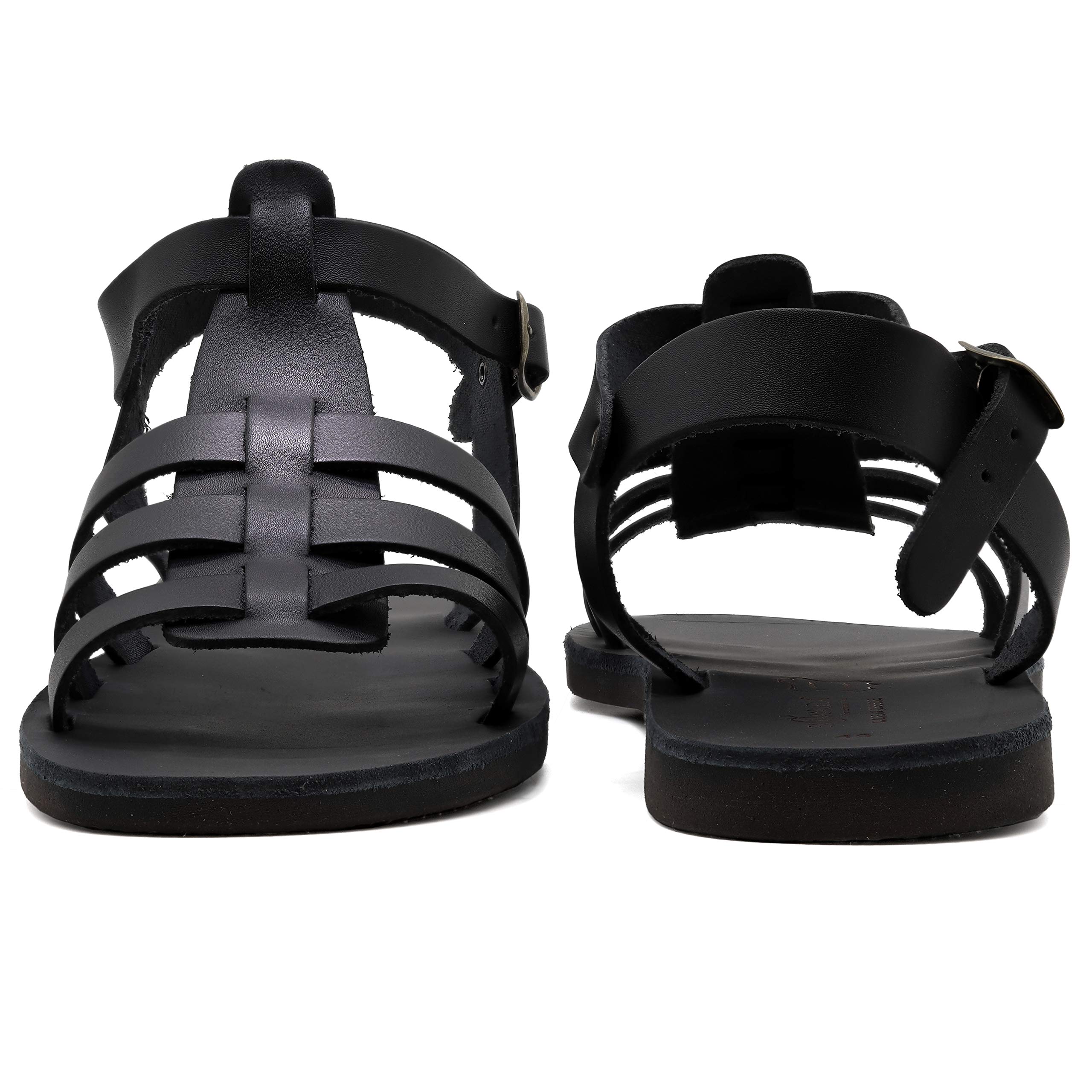 Handmade Greek Leather Fisherman Sandals for Men | Adjustable Buckle Strap Summer Shoes | Premium Quality Men's Strappy Sandals | Perfect for Beach, Vacation & Casual Wear
