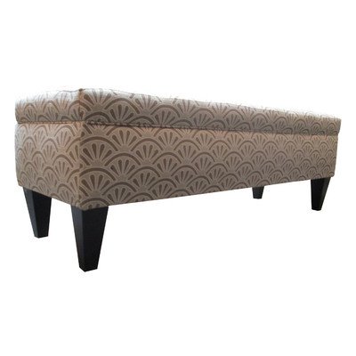 Sole Designs Brooke Upholstered Storage Bench with Cushion - Bonjour Platinum | Entryway Seating, Bedroom Storage, Living Room Ottoman, Shoe Bench for Hallway