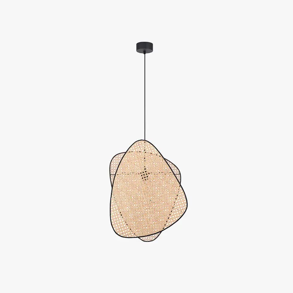 Vintage Rattan Pendant Light - Handwoven Natural Fiber Hanging Lamp for Boho, Farmhouse & Coastal Home Decor - Perfect for Dining Room, Bedroom or Patio Lighting