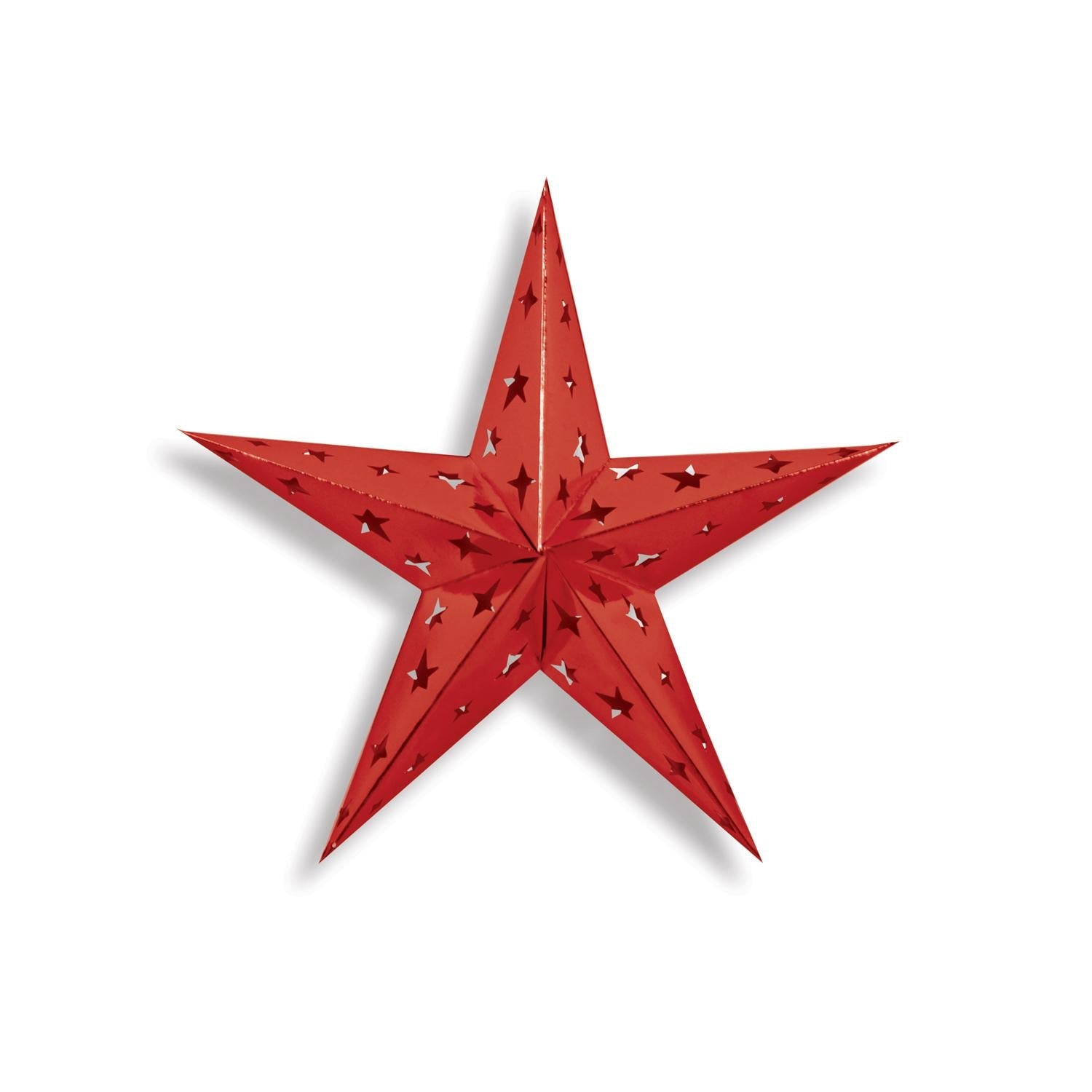 12 Pack Beistle 12 Inch Red Dimensional Foil Party Stars - Perfect for Birthday Decorations, Christmas Ornaments & New Year Party Supplies