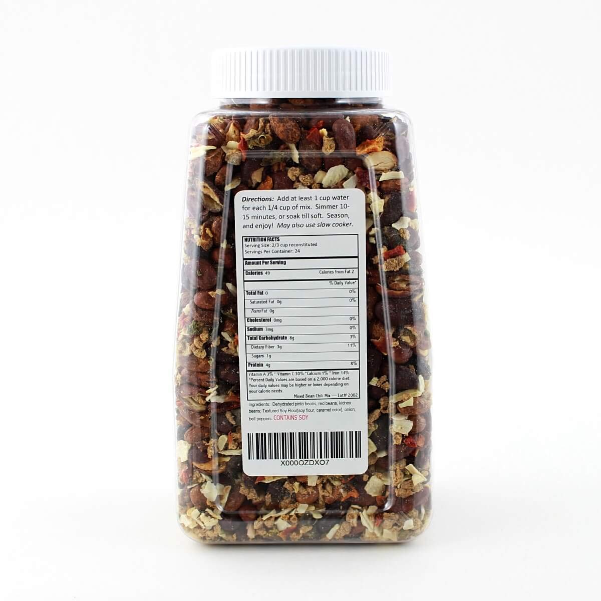 Harmony House Foods Mixed Bean Chili Soup Mix - 15 Ounce Quart Size Jar - Perfect for Hearty Meals, Camping & Quick Dinners