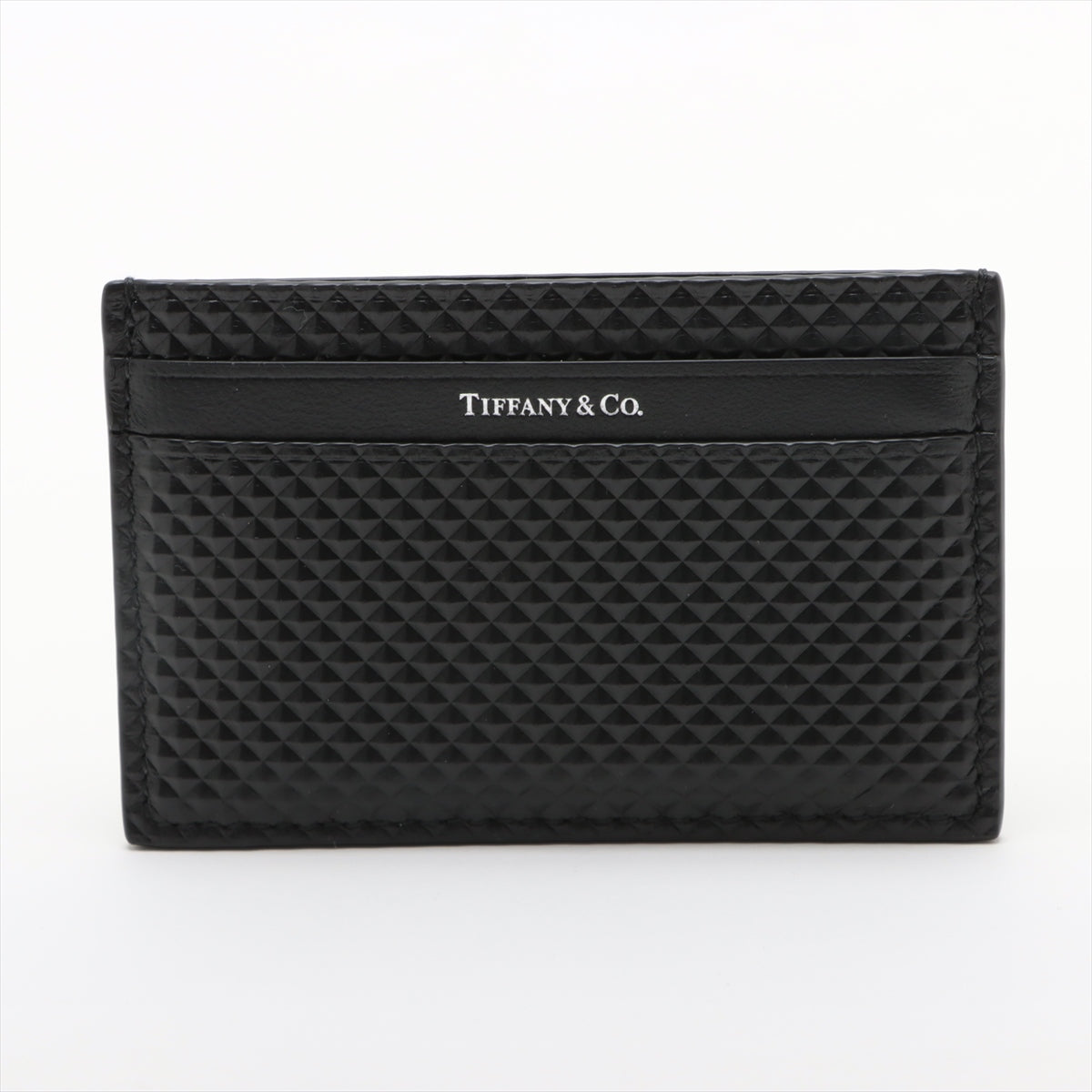 Tiffany & Co. Black Leather Card Holder - Slim RFID Blocking Wallet for Credit Cards & ID - Perfect for Everyday Use, Travel, and Business